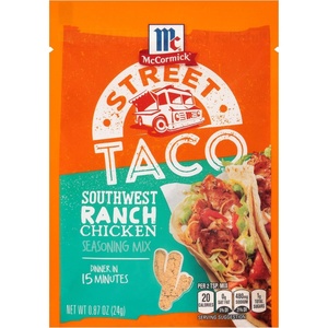McCormick Street Taco Southwest Ranch Chicken Seasoning Mix, 0.87 oz (Pack of 12)(0.87 Ounce (Pack of 12))