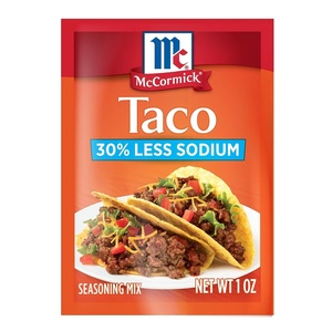 McCormick Taco Seasoning Mix, 30% Less Sodium, No MSG Added, No Artificial Flavors, For Tacos, Nachos, Fajitas and More, 1 oz
