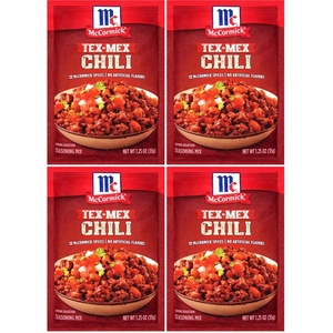 McCormick Tex-Mex Chili Seasoning Mix, 1.25 oz(1.25 Ounce (Pack of 4))