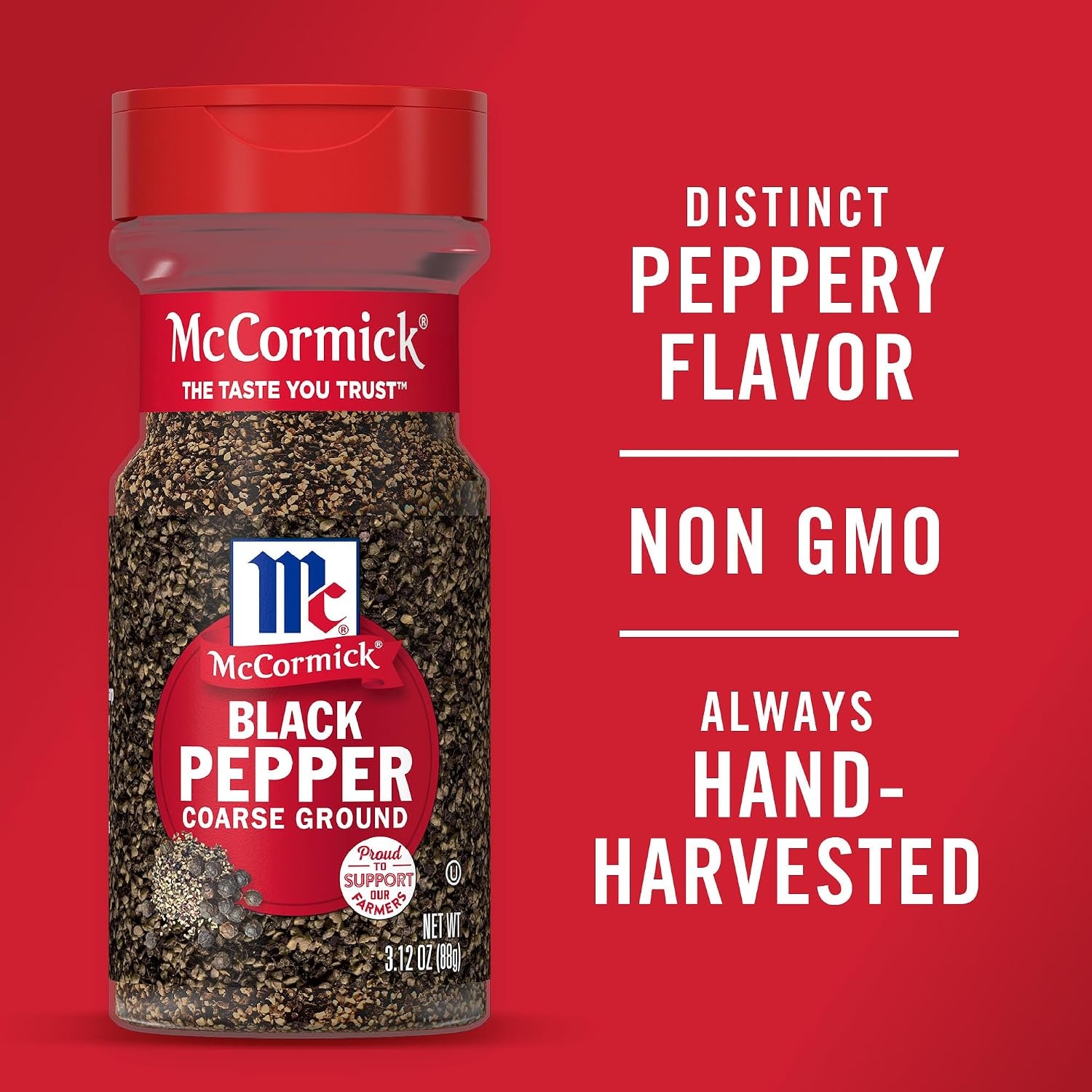 image:imageMcCormick Black Pepper Coarse Ground Non GMO HandHarvested Enjoy Distinctive Pepper Flavor While Cooking amp Tableside 312 oz312 Ounce Pack of 1