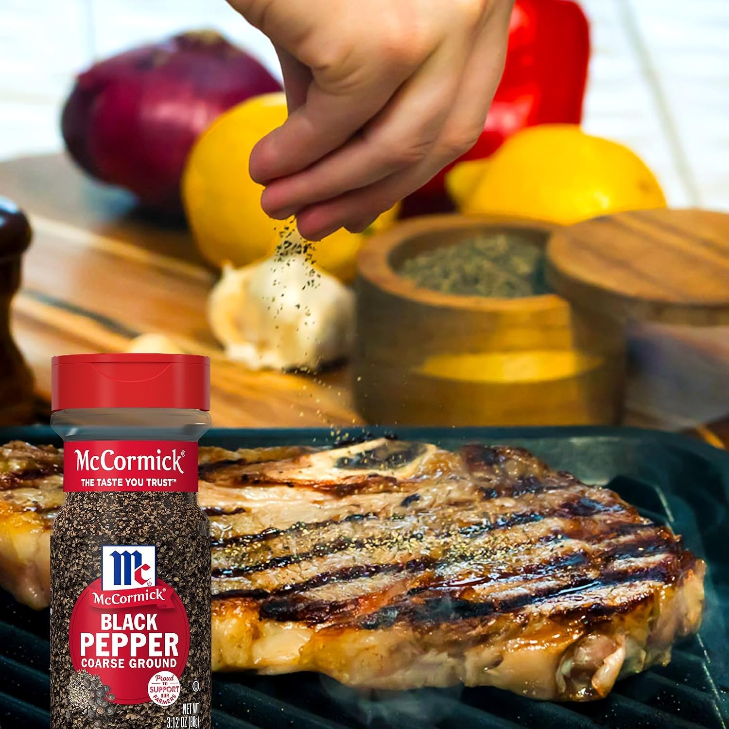 image:imageMcCormick Black Pepper Coarse Ground Non GMO HandHarvested Enjoy Distinctive Pepper Flavor While Cooking amp Tableside 312 oz312 Ounce Pack of 1