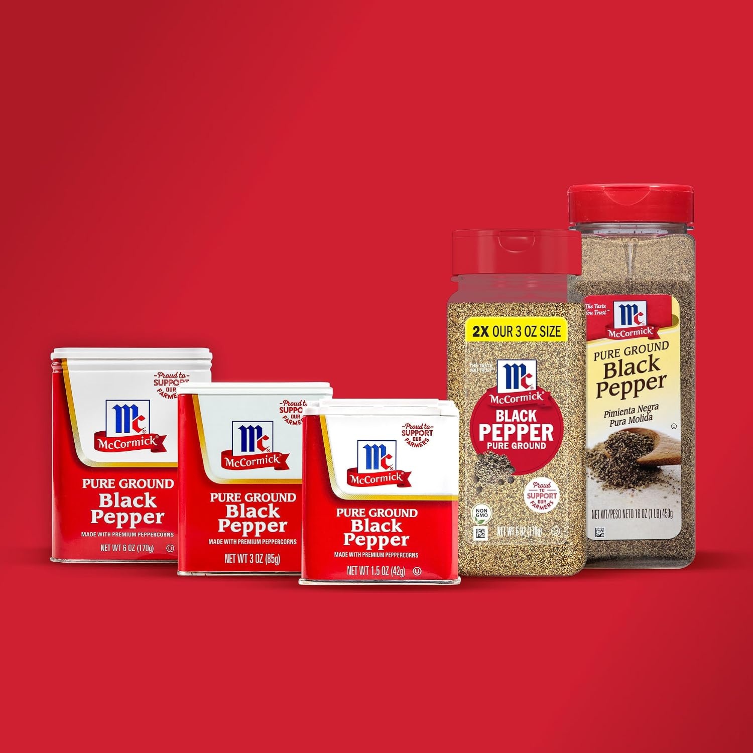 image:imageMcCormick Black Pepper Pure Ground Non GMO HandHarvested Enjoy Distinctive Pepper Flavor While Cooking amp Tableside 16 oz16 Ounce Pack of 1