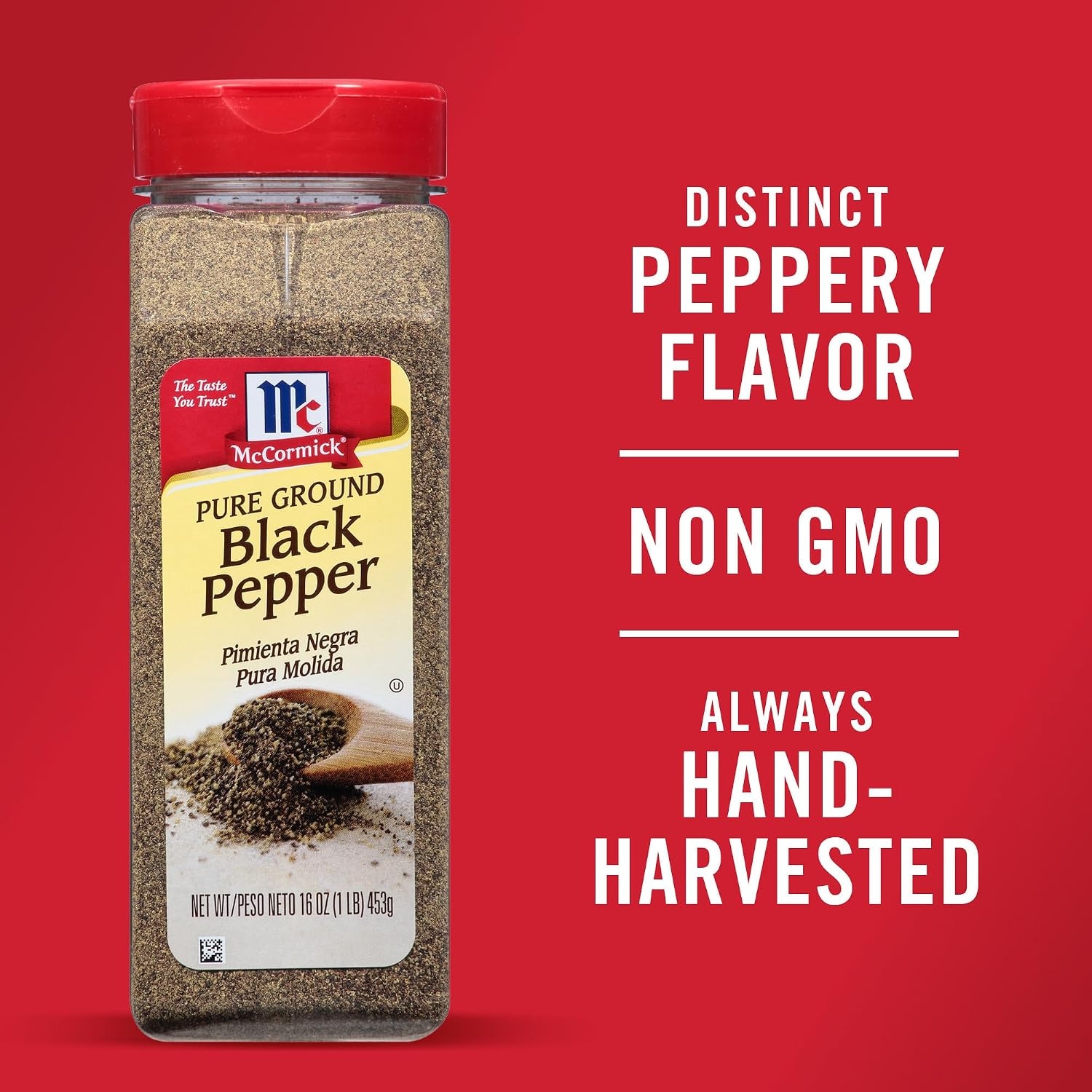 image:imageMcCormick Black Pepper Pure Ground Non GMO HandHarvested Enjoy Distinctive Pepper Flavor While Cooking amp Tableside 16 oz16 Ounce Pack of 1