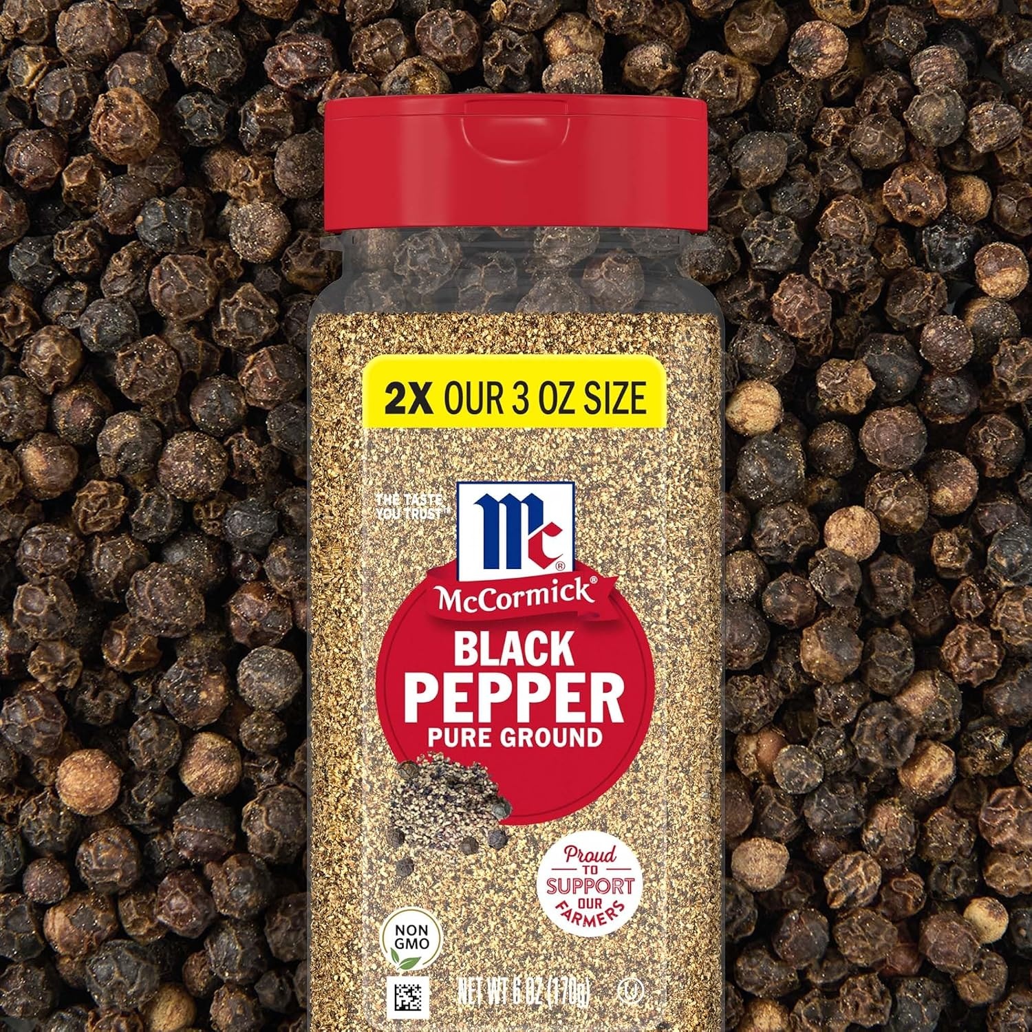 image:imageMcCormick Black Pepper Pure Ground Non GMO HandHarvested Enjoy Distinctive Pepper Flavor While Cooking amp Tableside 16 oz6 Ounce Pack of 1