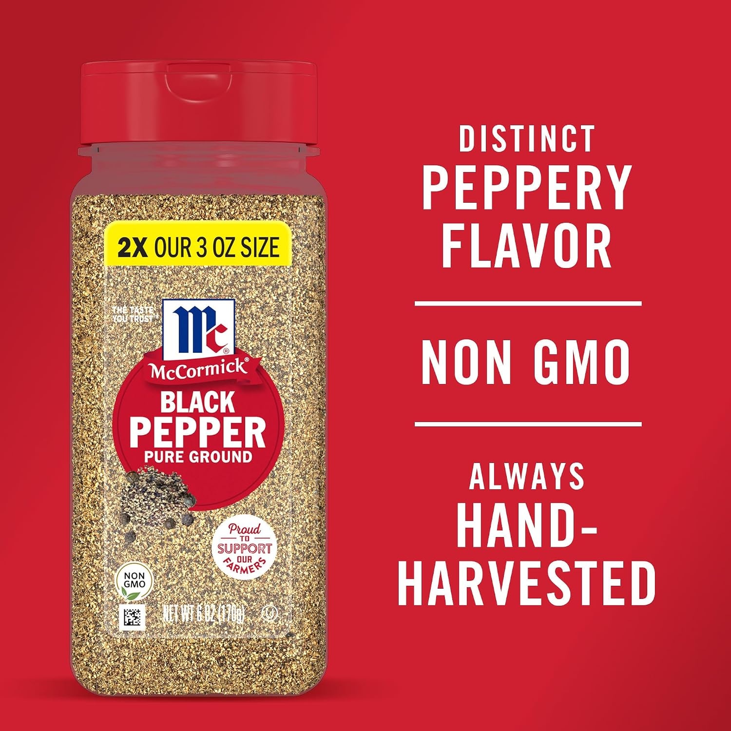 image:imageMcCormick Black Pepper Pure Ground Non GMO HandHarvested Enjoy Distinctive Pepper Flavor While Cooking amp Tableside 16 oz6 Ounce Pack of 1