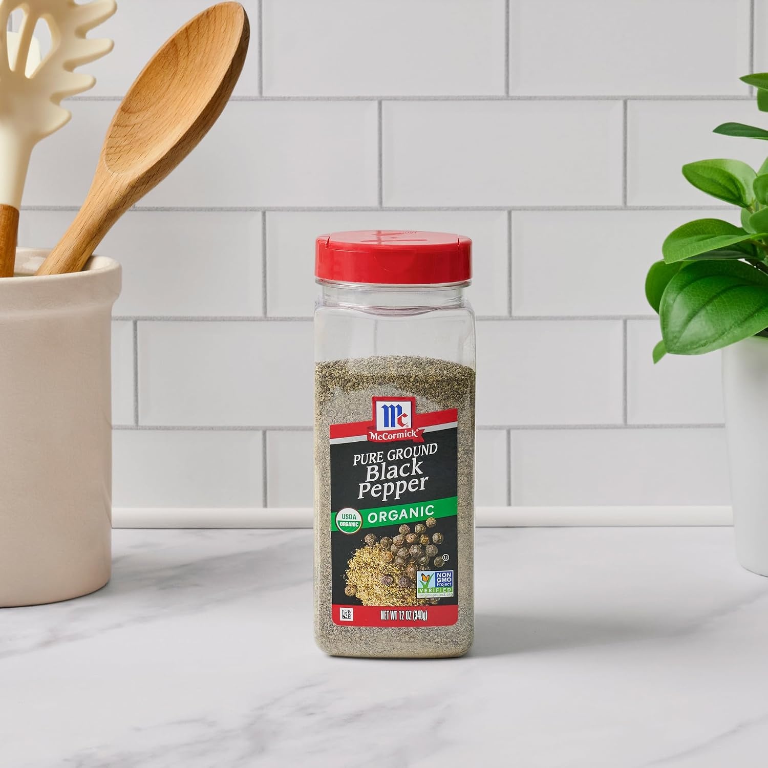 image:imageMcCormick Black Pepper Pure Ground Organic Non GMO Enjoy Distinctive Pepper Flavor While Cooking amp Tableside 12 oz12 Ounce Pack of 1