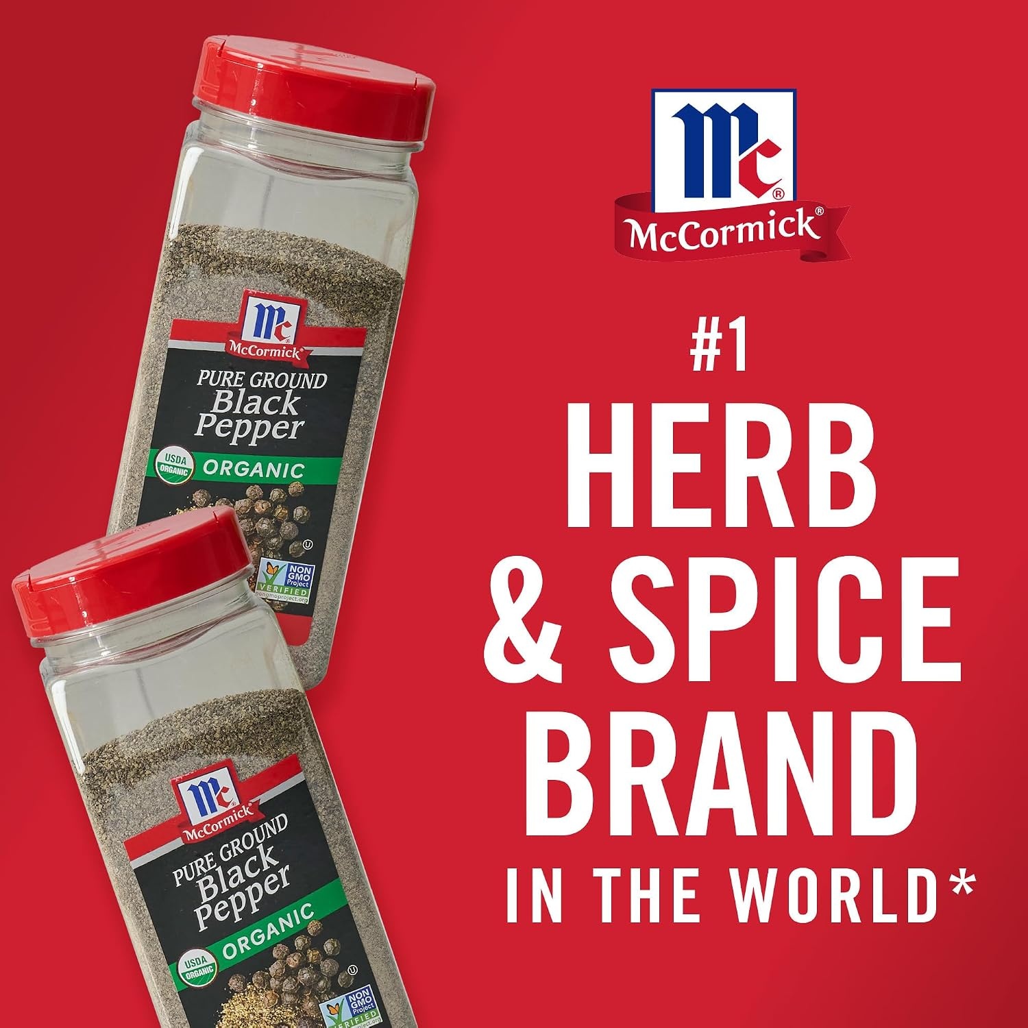 image:imageMcCormick Black Pepper Pure Ground Organic Non GMO Enjoy Distinctive Pepper Flavor While Cooking amp Tableside 12 oz12 Ounce Pack of 1