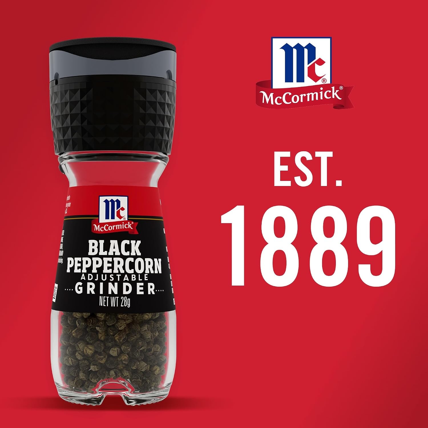 image:imageMcCormick Black Peppercorn Grinder For Freshly Ground Pepper While Cooking amp Tableside 25 oz1 Ounce Pack of 1