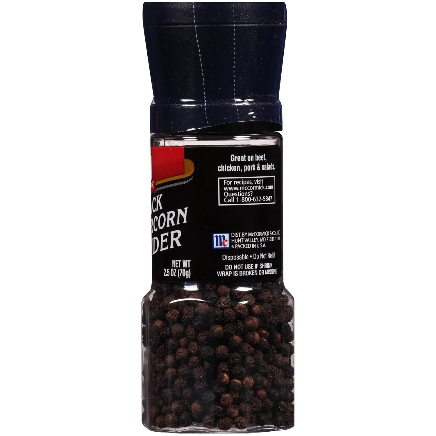 image:imageMcCormick Black Peppercorn Grinder For Freshly Ground Pepper While Cooking amp Tableside 25 oz25 Ounce Pack of 1