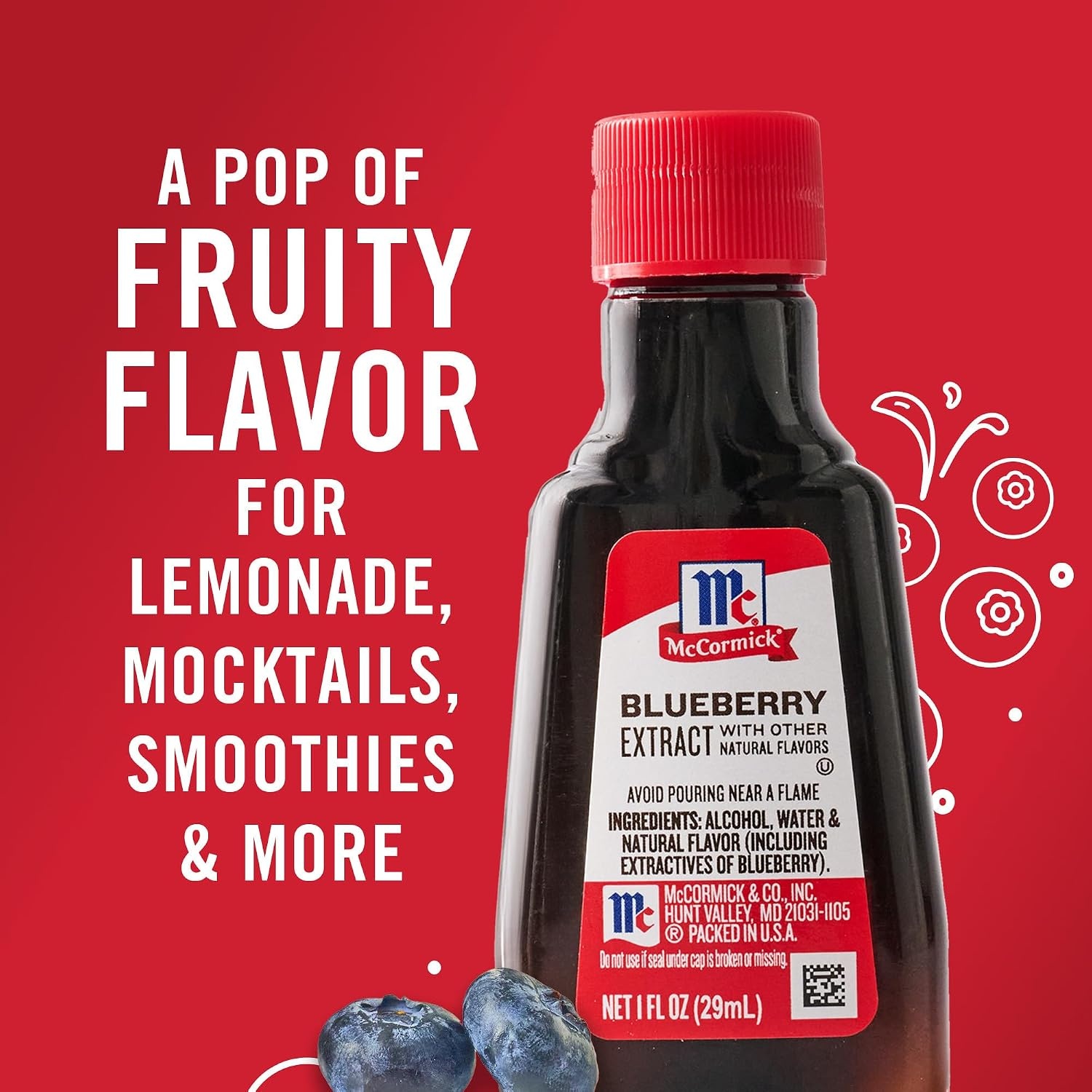 image:imageMcCormick Blueberry Extract with Other Natural Flavors Distinctive Sweet Blueberry Flavor and Aroma for Baking Cookies Cake and Muffins and Beverages Like Lemonade Mocktails and Smoothies 1 fl oz Pack of 6
