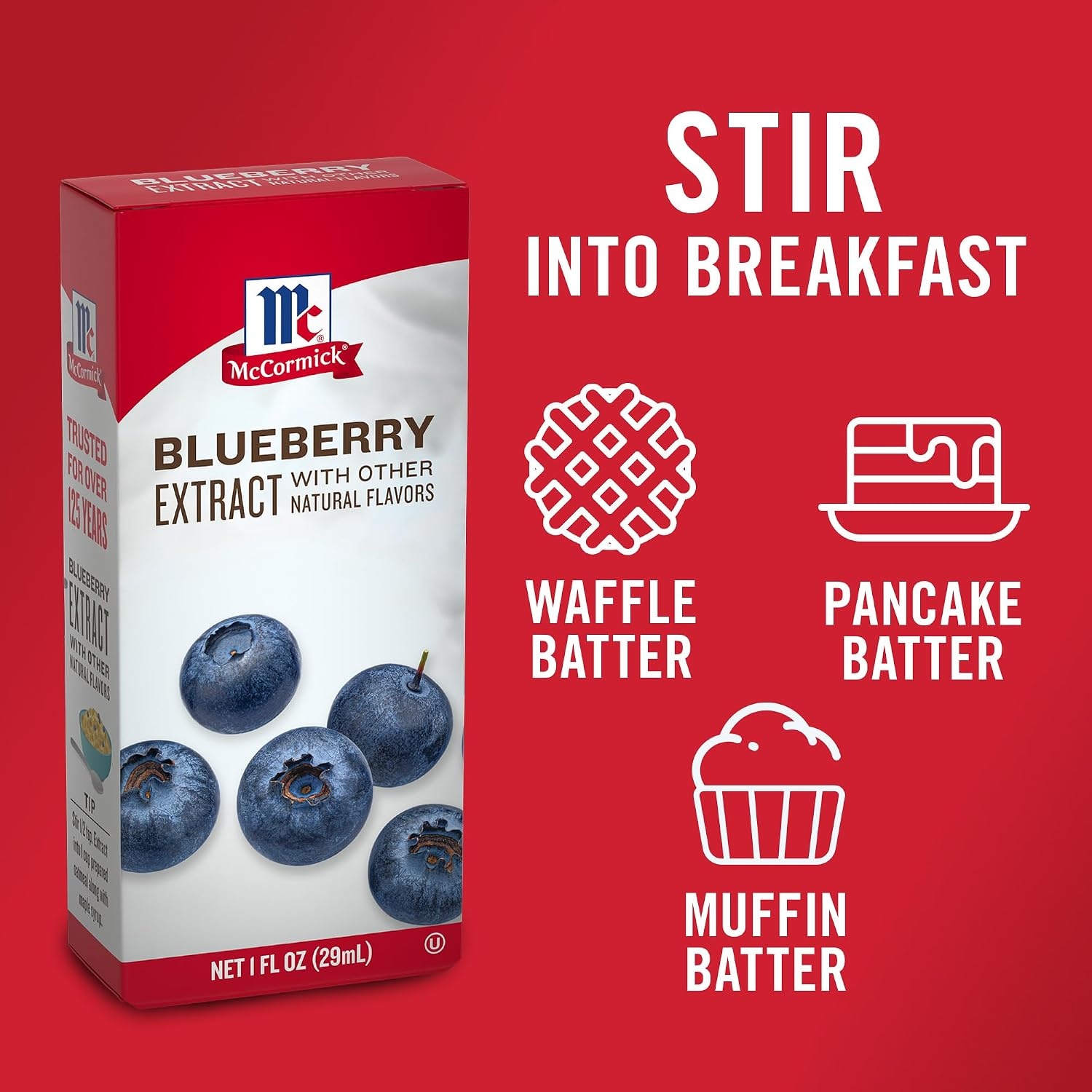 image:imageMcCormick Blueberry Extract with Other Natural Flavors Distinctive Sweet Blueberry Flavor and Aroma for Baking Cookies Cake and Muffins and Beverages Like Lemonade Mocktails and Smoothies 1 fl oz1 Fl Oz Pack of 2