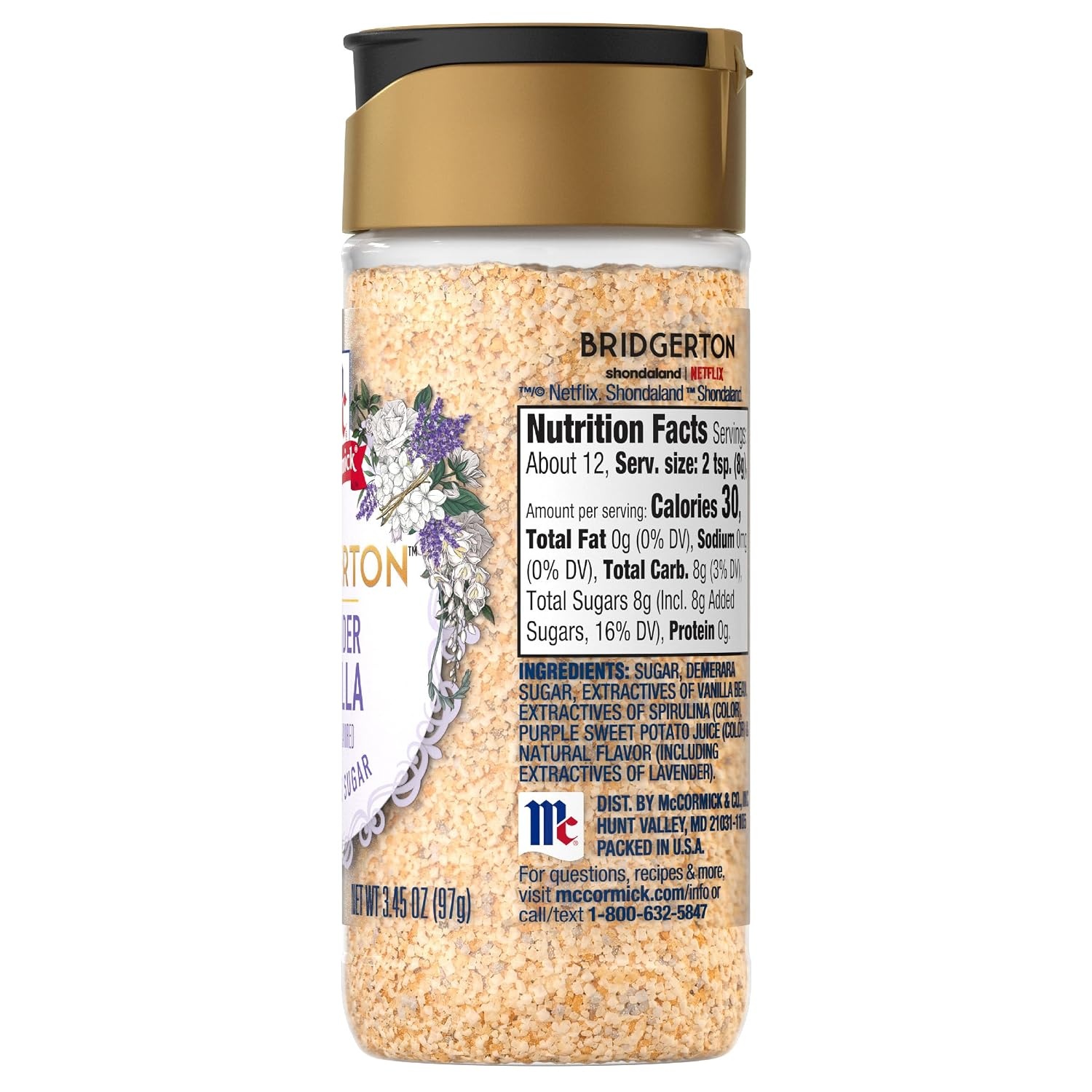 image:imageMcCormick Bridgerton Finishing Sugar Lavender Vanilla Limited Edition Floral Lavender Notes Smooth Vanilla Flavor For Cakes Cocktails Matcha Tea and More 345 oz345 Ounce Pack of 2