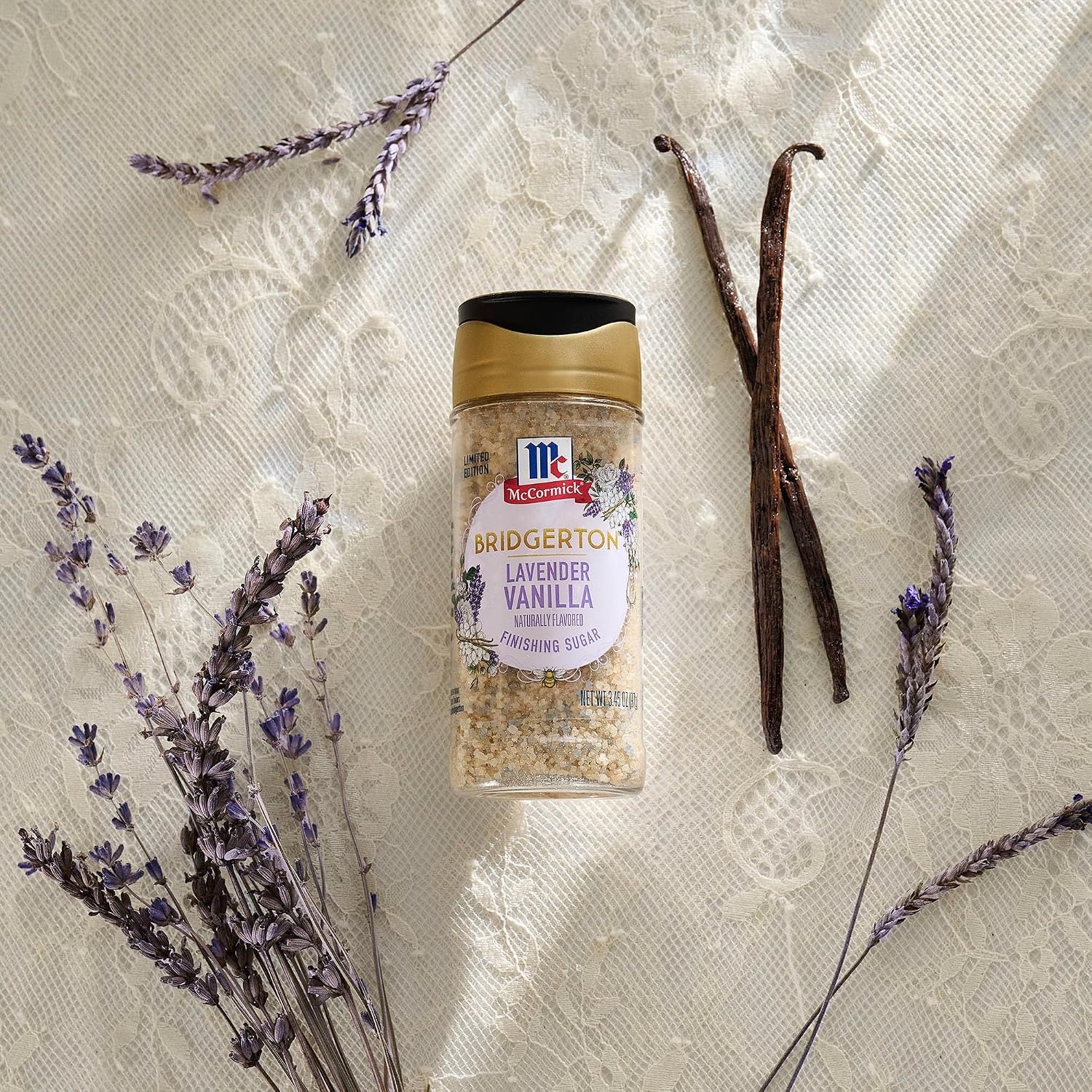 image:imageMcCormick Bridgerton Finishing Sugar Lavender Vanilla Limited Edition Floral Lavender Notes Smooth Vanilla Flavor For Cakes Cocktails Matcha Tea and More 345 oz345 Ounce Pack of 2