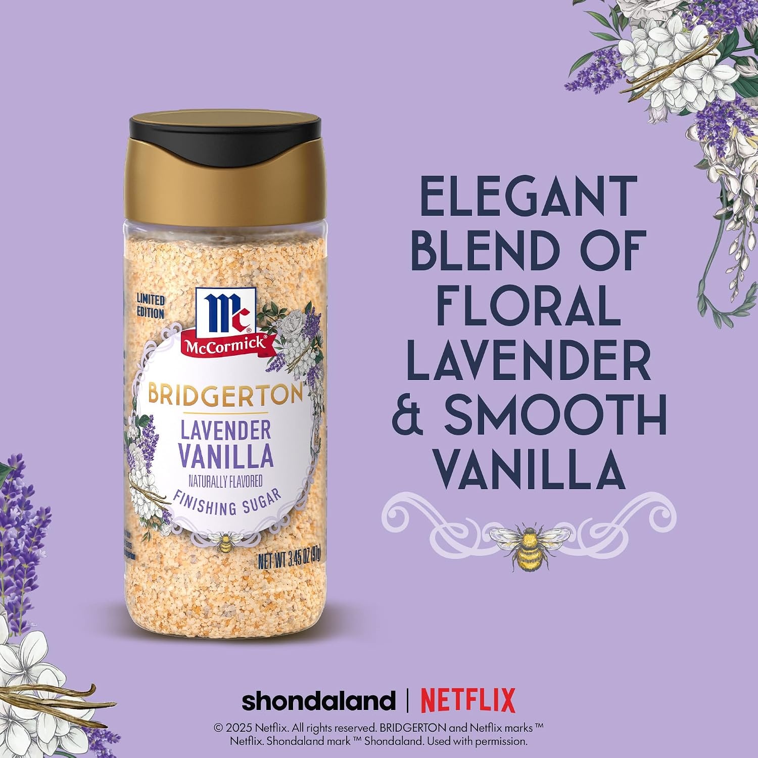 image:imageMcCormick Bridgerton Finishing Sugar Lavender Vanilla Limited Edition Floral Lavender Notes Smooth Vanilla Flavor For Cakes Cocktails Matcha Tea and More 345 oz345 Ounce Pack of 2