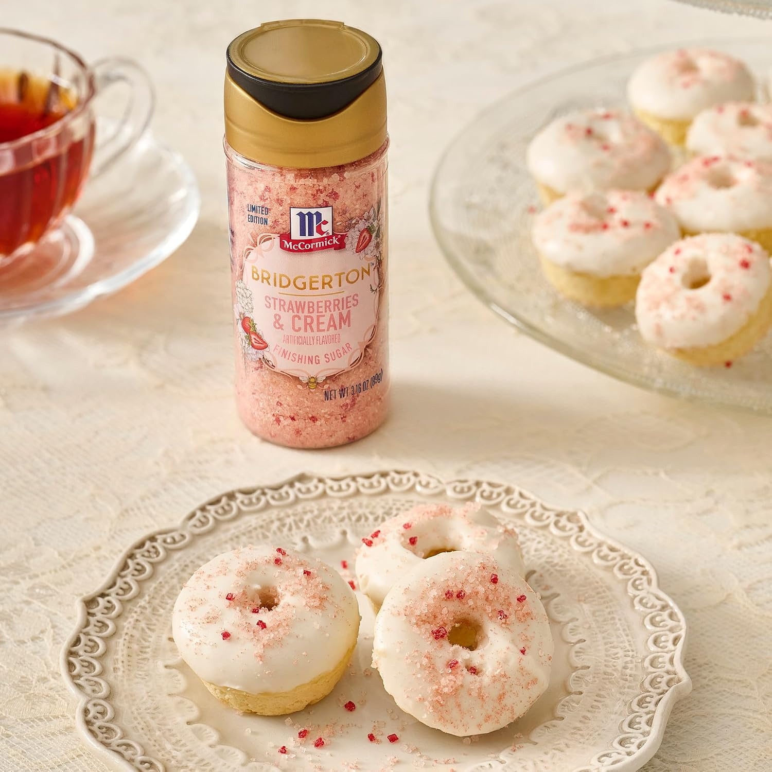 image:imageMcCormick Bridgerton Finishing Sugar Strawberries amp Cream Limited Edition Sweet Strawberry Flavor Infusion For Desserts Cocktails Breakfasts and More 316 oz316 Ounce Pack of 1