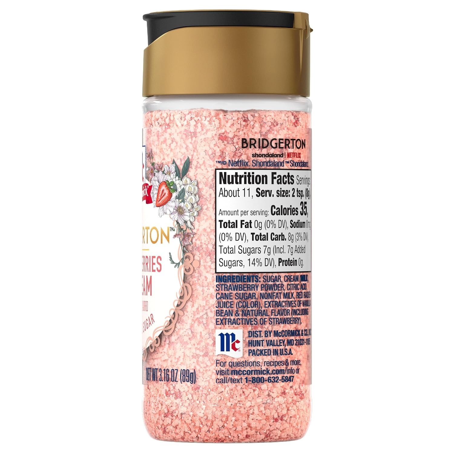image:imageMcCormick Bridgerton Finishing Sugar Strawberries amp Cream Limited Edition Sweet Strawberry Flavor Infusion For Desserts Cocktails Breakfasts and More 316 oz316 Ounce Pack of 1