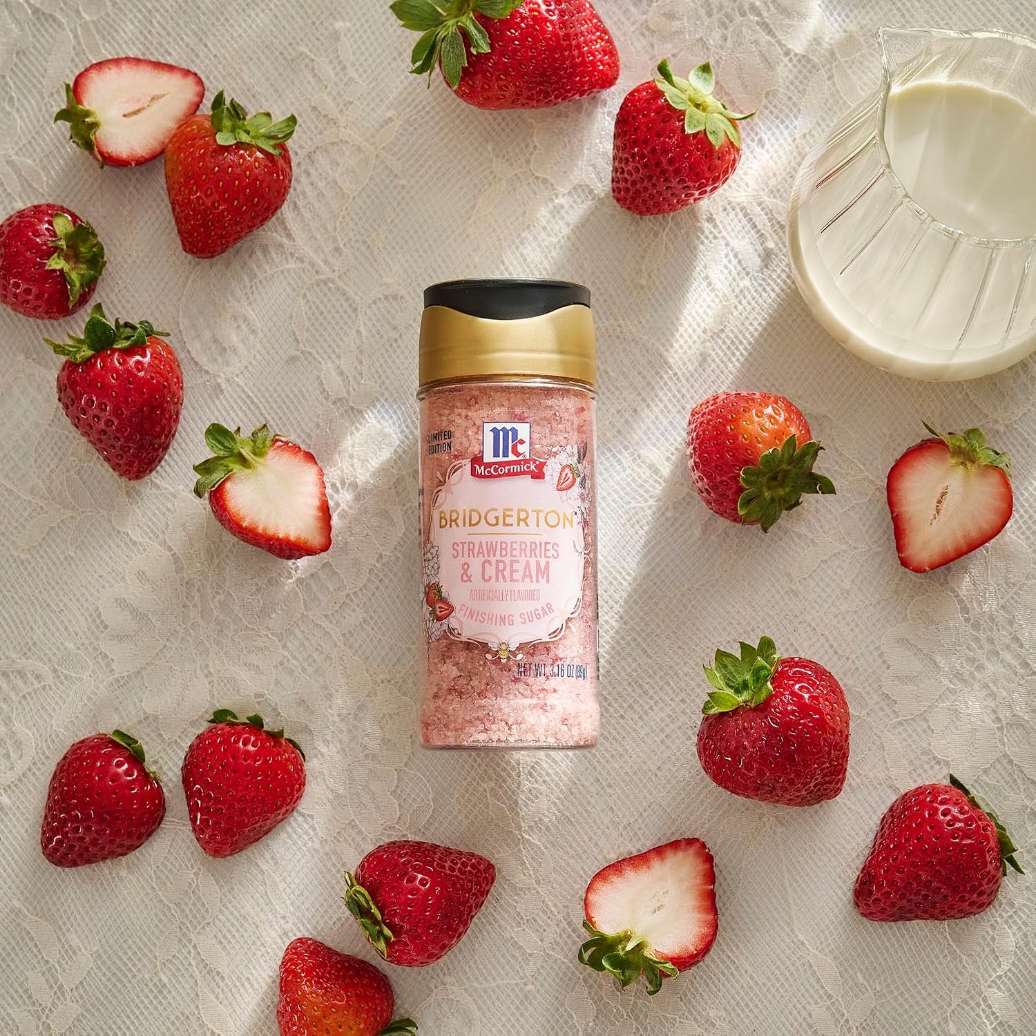 image:imageMcCormick Bridgerton Finishing Sugar Strawberries amp Cream Limited Edition Sweet Strawberry Flavor Infusion For Desserts Cocktails Breakfasts and More 316 oz316 Ounce Pack of 2
