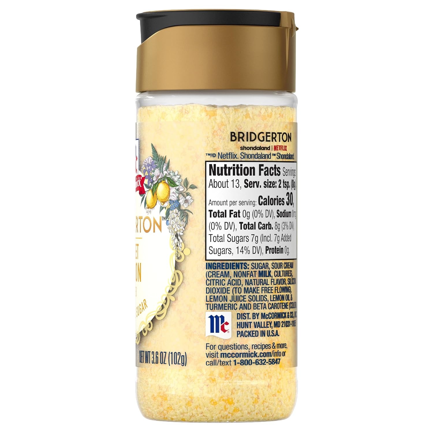 image:imageMcCormick Bridgerton Finishing Sugar Sweet Lemon Limited Edition Exquisite Lemon Flavor For Elevating Baked Goods and Beverages Garnishing and More 36 oz36 Ounce Pack of 2