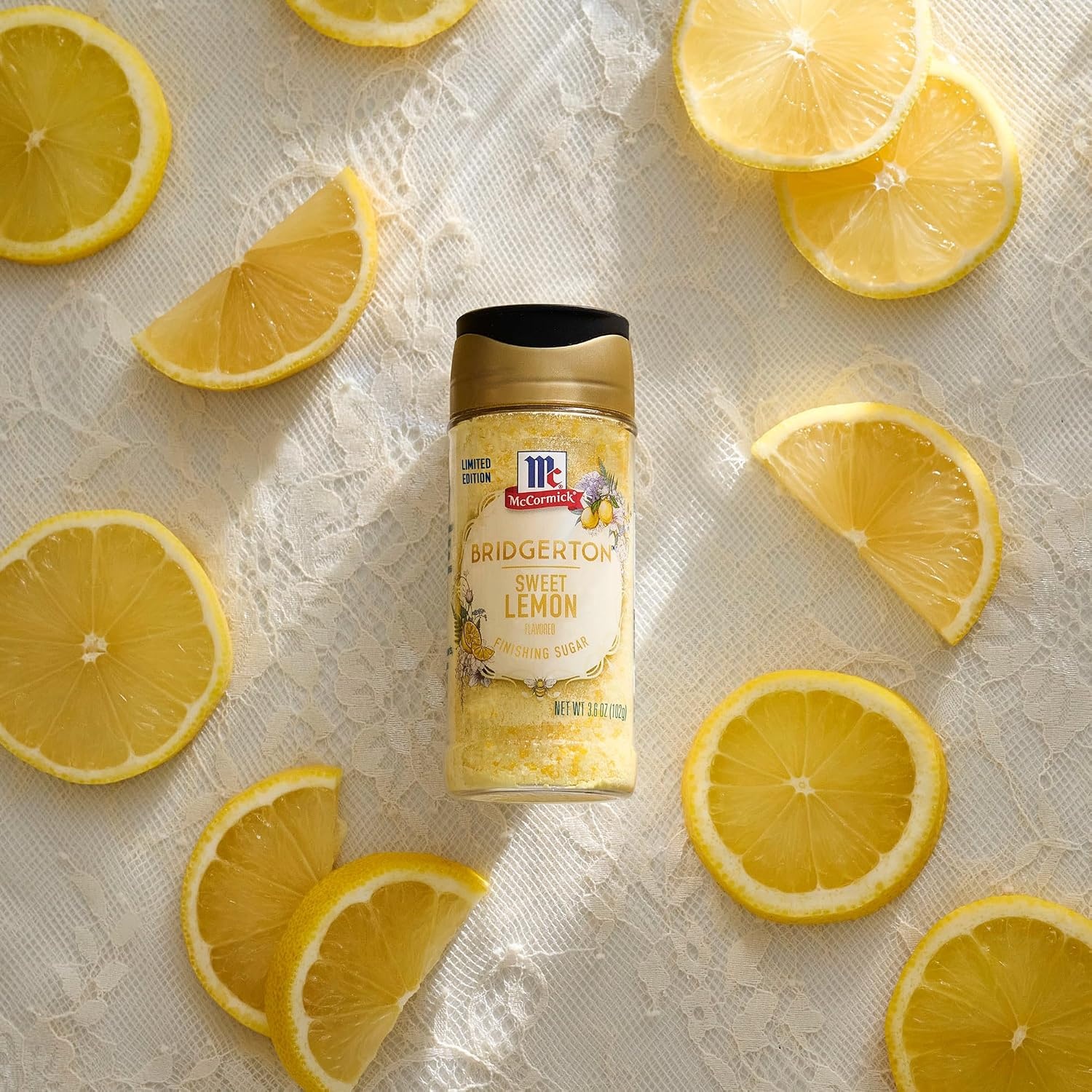 image:imageMcCormick Bridgerton Finishing Sugar Sweet Lemon Limited Edition Exquisite Lemon Flavor For Elevating Baked Goods and Beverages Garnishing and More 36 oz36 Ounce Pack of 1