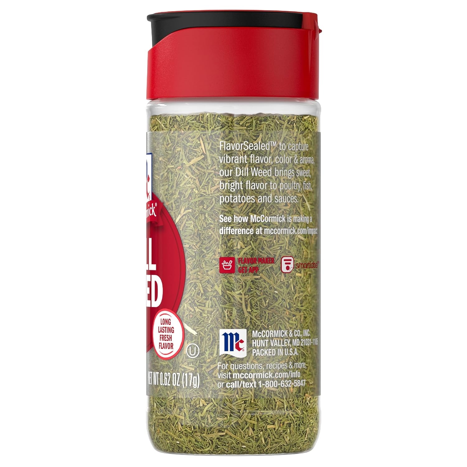 image:imageMcCormick Dill Weed Sweet Bright amp Grassy Taste Kosher FlavorSealed to Capture Vibrant Flavor Mild Flavor Pairs Well with Poultry Fish Potatoes amp Sauces 062 oz