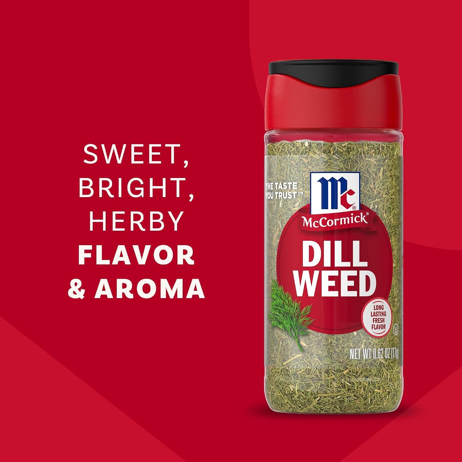 image:imageMcCormick Dill Weed Sweet Bright amp Grassy Taste Kosher FlavorSealed to Capture Vibrant Flavor Mild Flavor Pairs Well with Poultry Fish Potatoes amp Sauces 062 oz