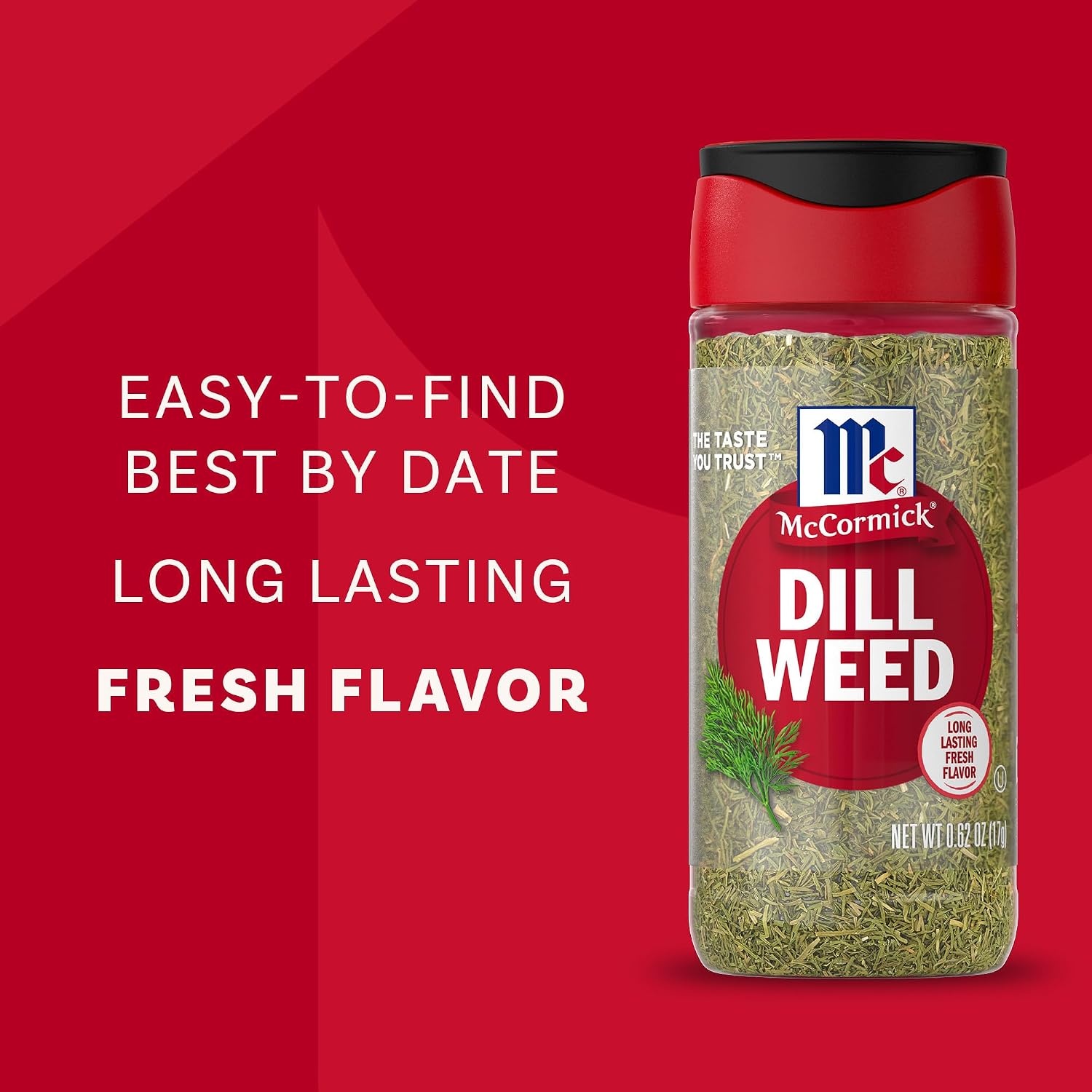 image:imageMcCormick Dill Weed Sweet Bright amp Grassy Taste Kosher FlavorSealed to Capture Vibrant Flavor Mild Flavor Pairs Well with Poultry Fish Potatoes amp Sauces 062 oz