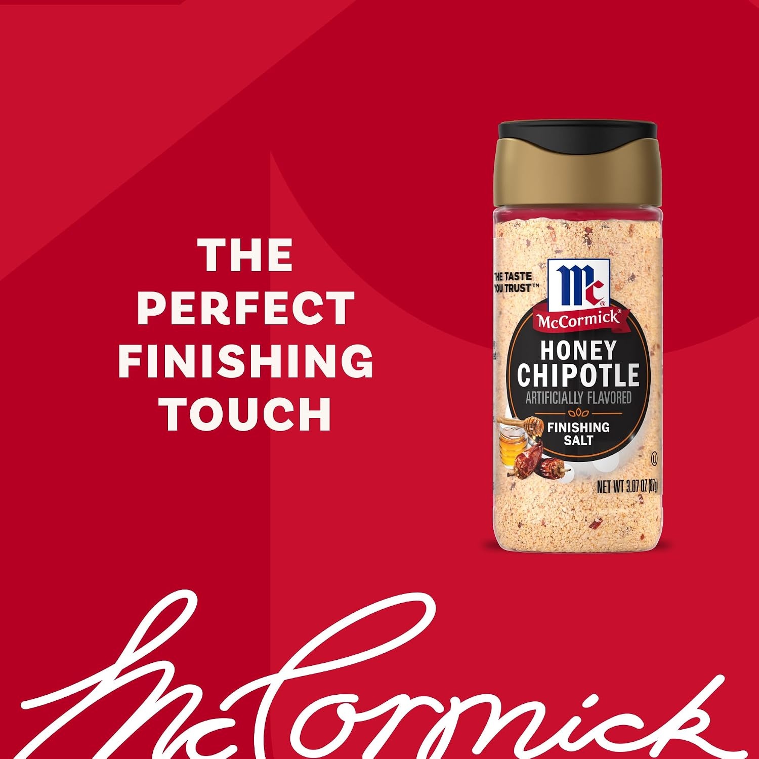 image:imageMcCormick Finishing Salt Honey Chipotle Spicy Chipotle amp Sweet Honey For Steaks Pork Chicken Grilled Veggies amp Fries No Colors from Artificial Sources Kosher 307 oz307 Ounce Pack of 1