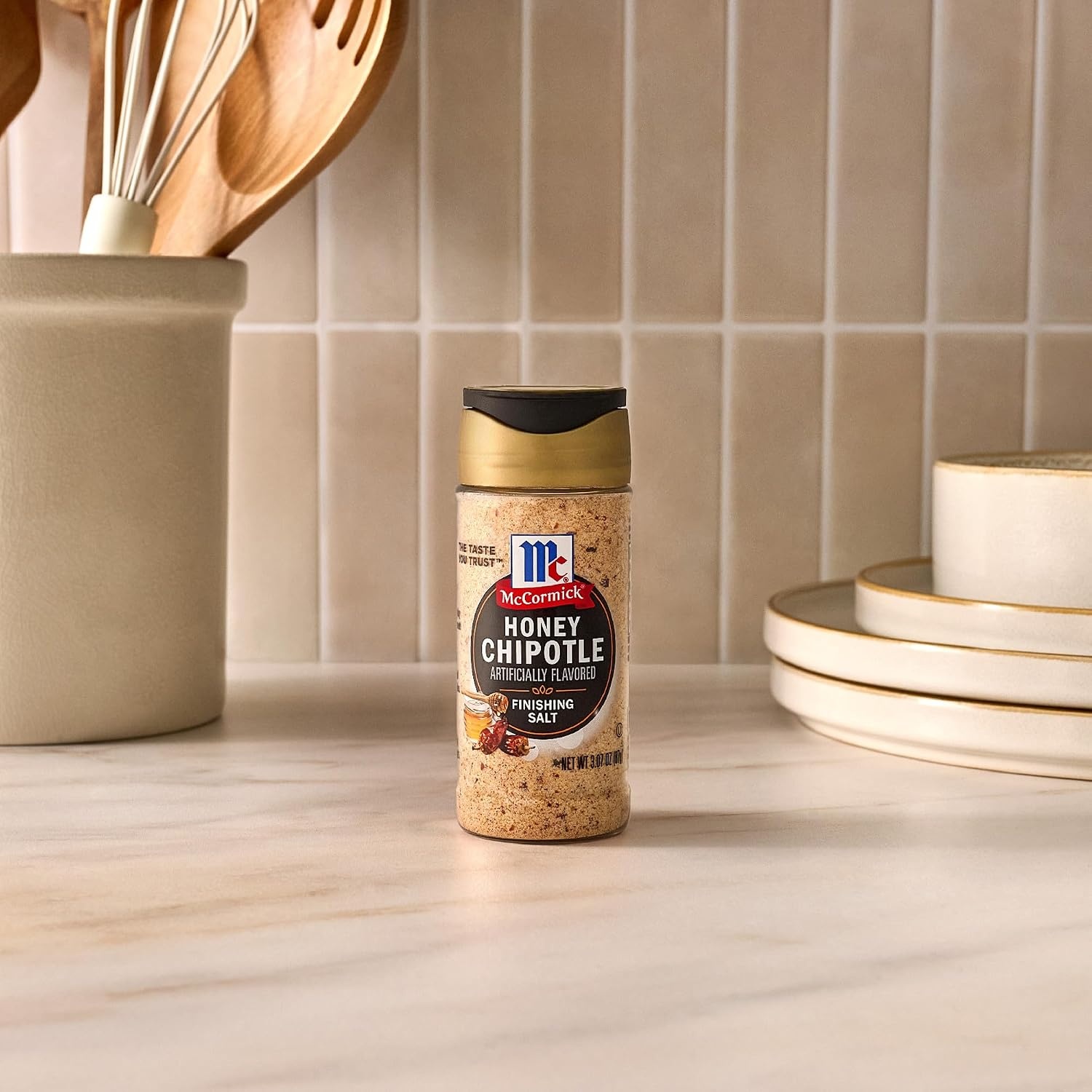 image:imageMcCormick Finishing Salt Honey Chipotle Spicy Chipotle amp Sweet Honey For Steaks Pork Chicken Grilled Veggies amp Fries No Colors from Artificial Sources Kosher 307 oz307 Ounce Pack of 2