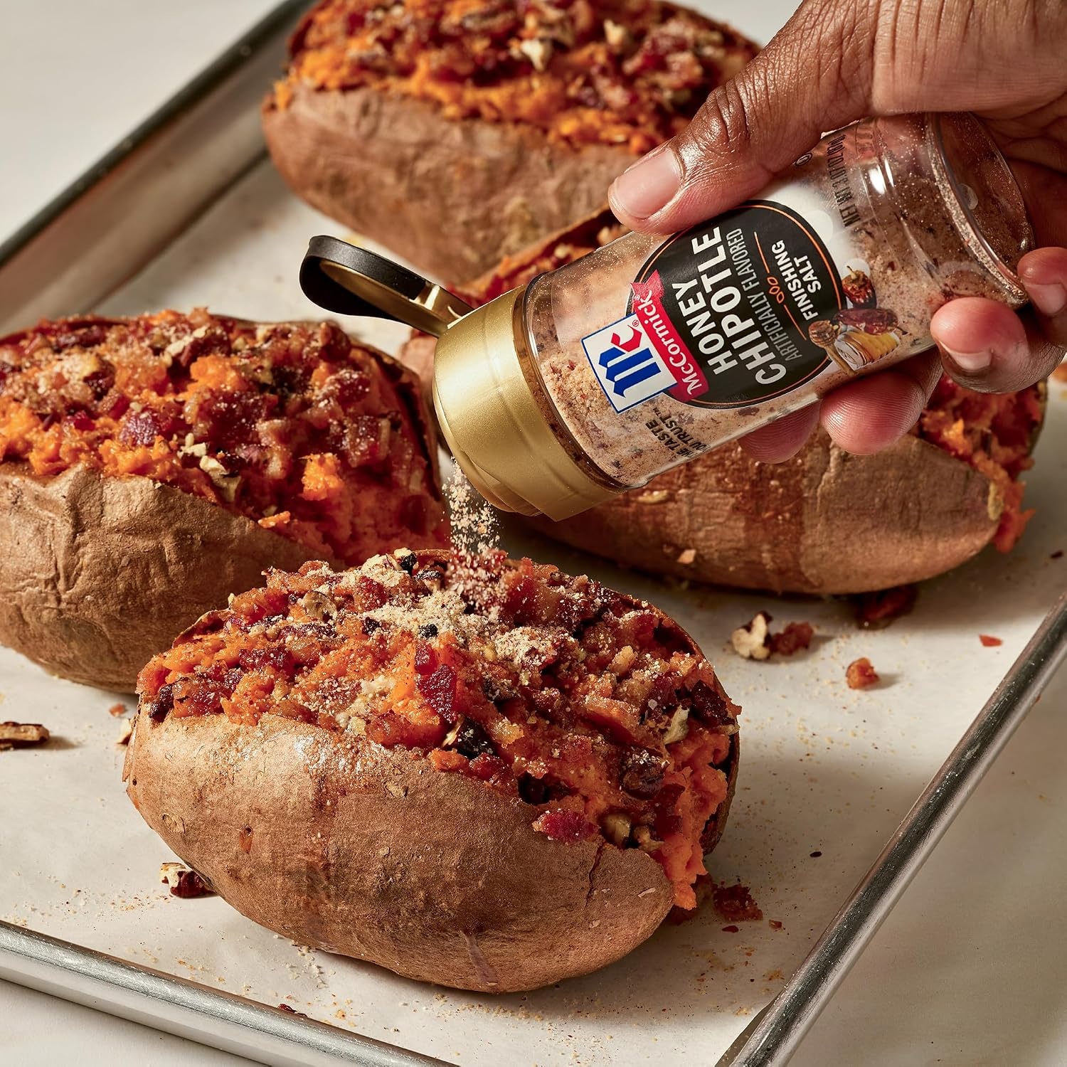 image:imageMcCormick Finishing Salt Honey Chipotle Spicy Chipotle amp Sweet Honey For Steaks Pork Chicken Grilled Veggies amp Fries No Colors from Artificial Sources Kosher 307 oz307 Ounce Pack of 2