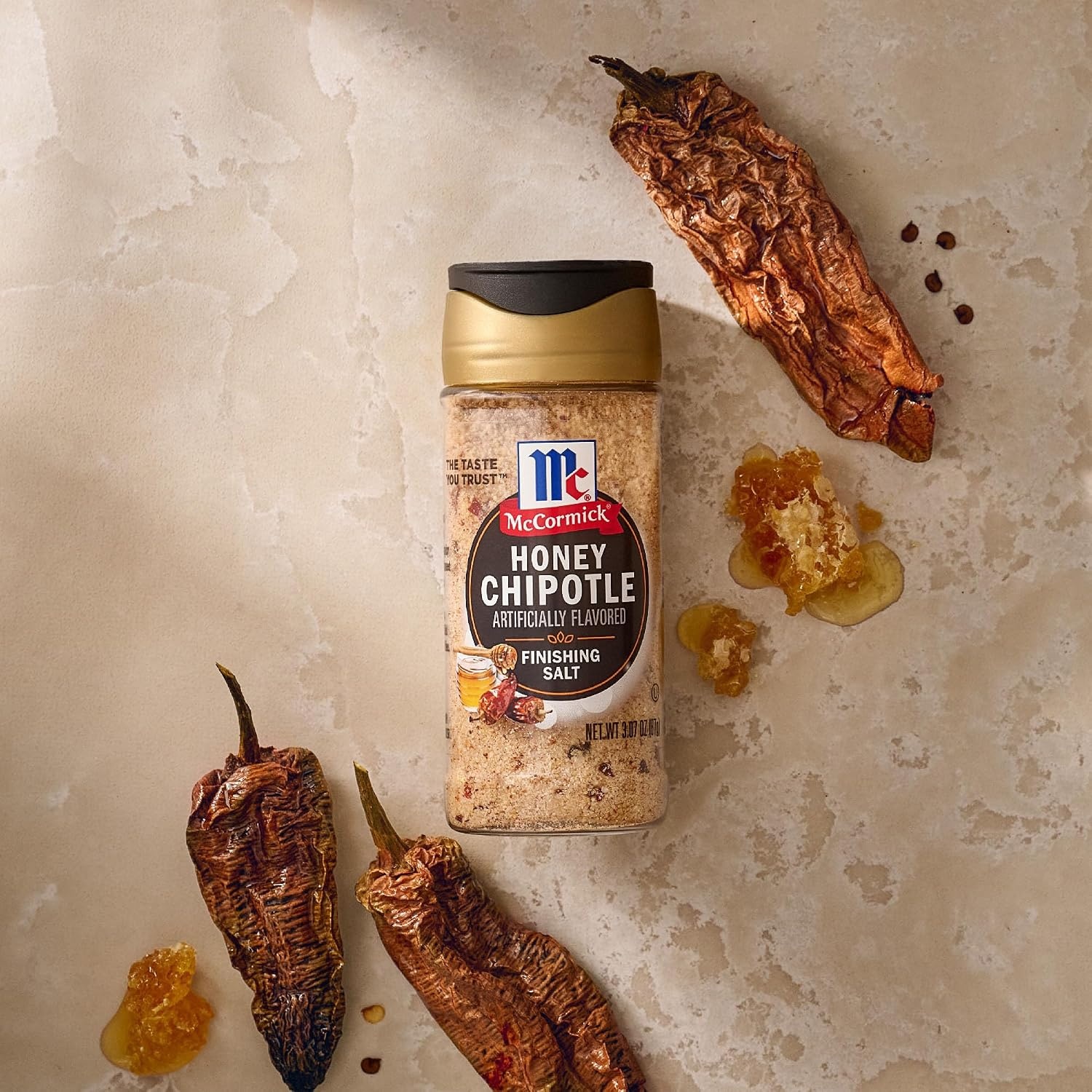 image:imageMcCormick Finishing Salt Honey Chipotle Spicy Chipotle amp Sweet Honey For Steaks Pork Chicken Grilled Veggies amp Fries No Colors from Artificial Sources Kosher 307 oz307 Ounce Pack of 2
