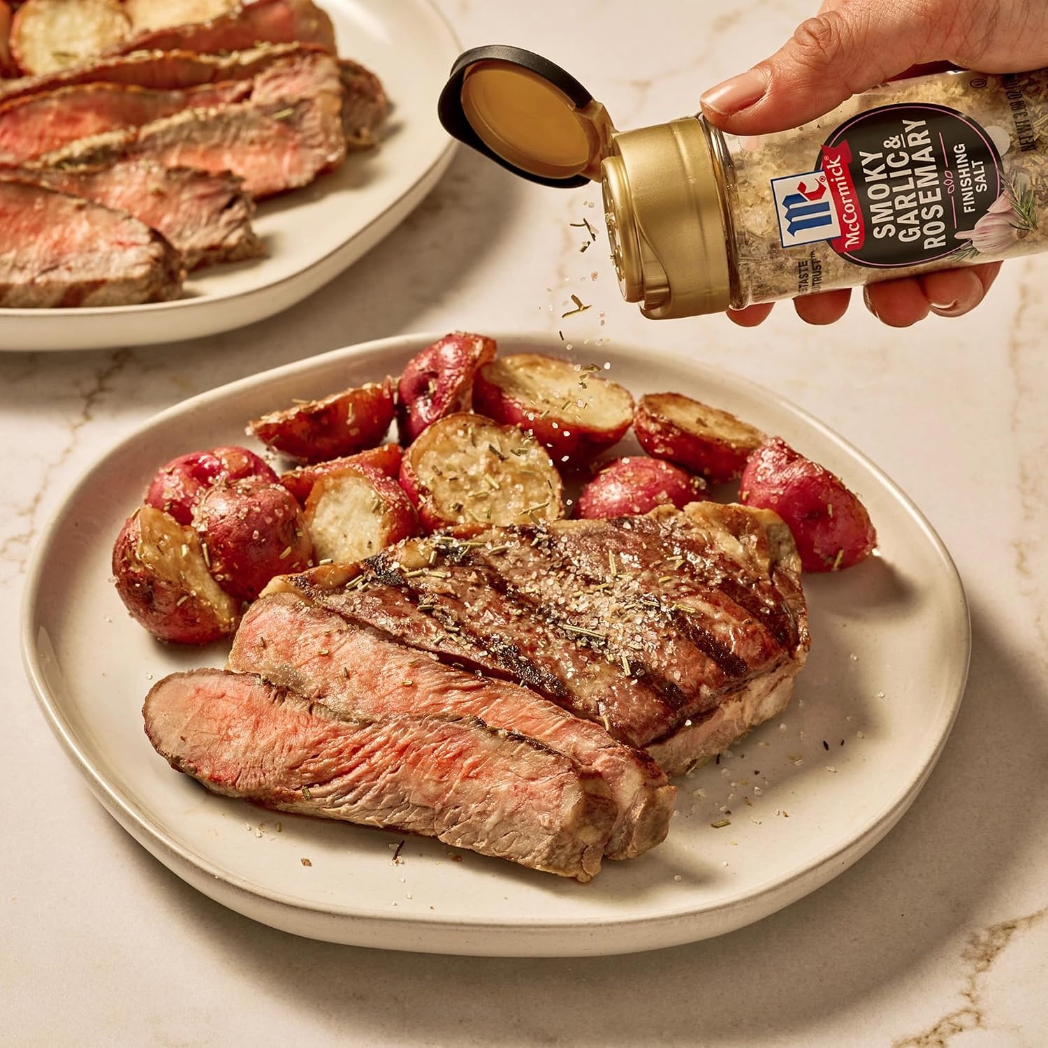 image:imageMcCormick Finishing Salt Smoky Garlic amp Rosemary The Taste You Trust For Steaks Chops Chicken Roasted Veggies Potato Dishes amp More Kosher No Colors from Artificial Sources 388 oz388 Ounce Pack of 1