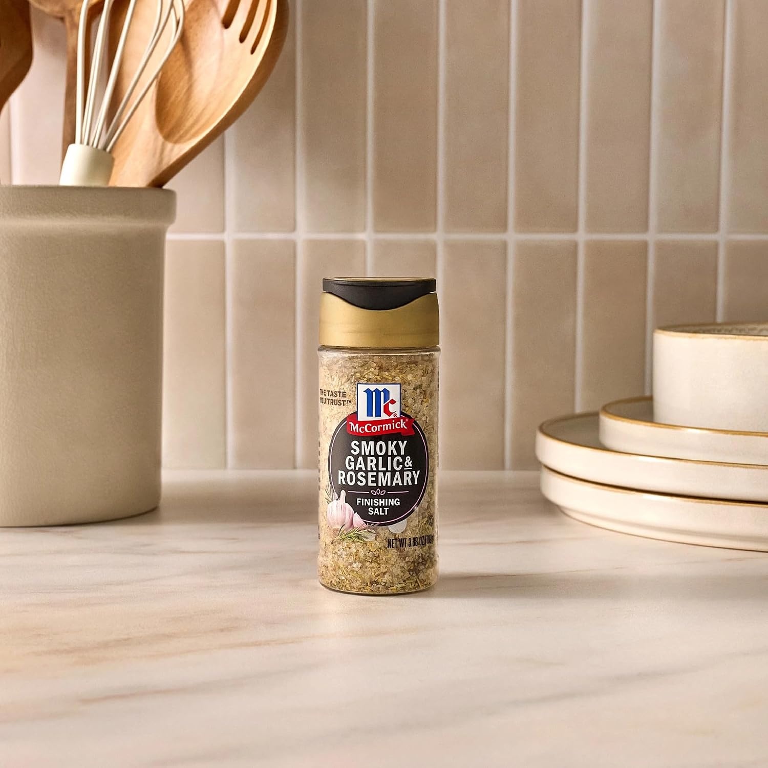 image:imageMcCormick Finishing Salt Smoky Garlic amp Rosemary The Taste You Trust For Steaks Chops Chicken Roasted Veggies Potato Dishes amp More Kosher No Colors from Artificial Sources 388 oz388 Ounce Pack of 1