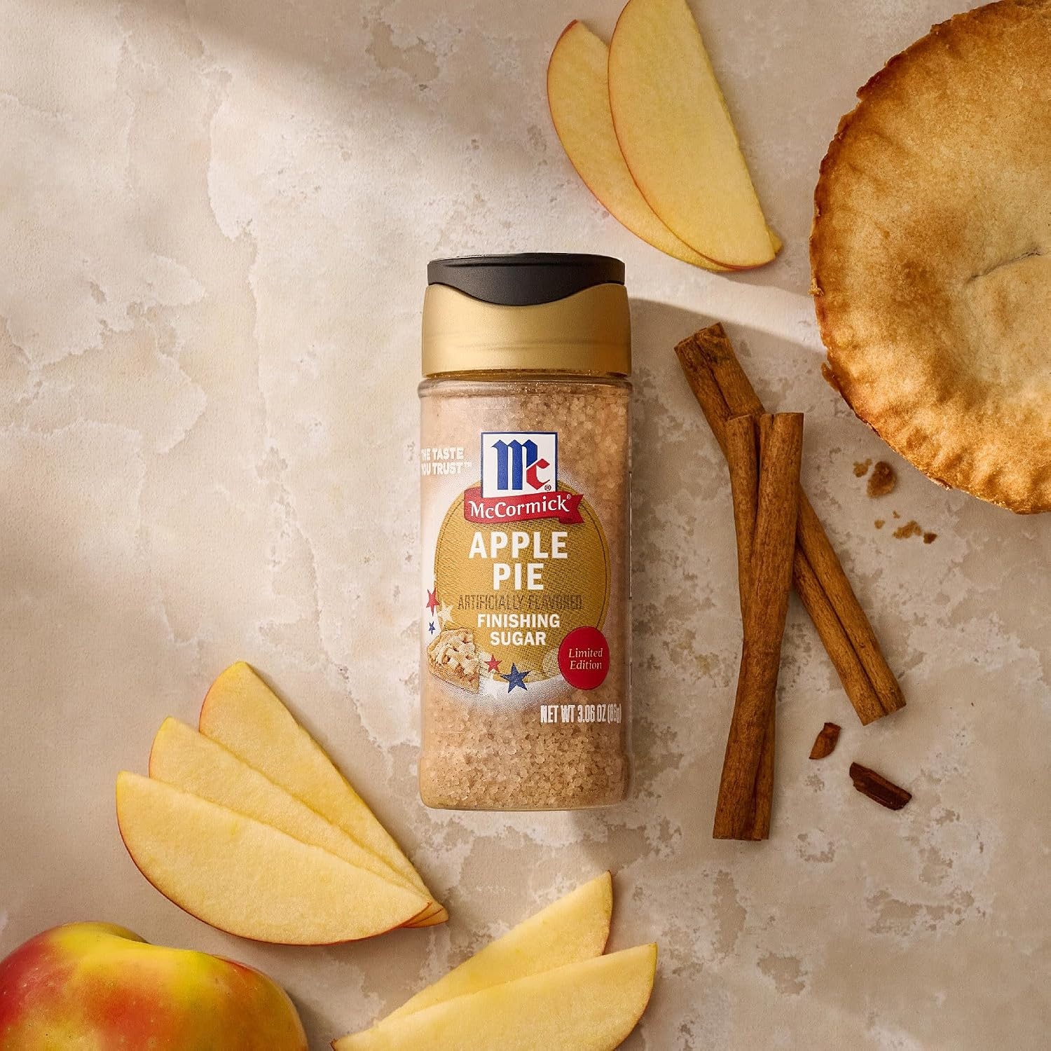 image:imageMcCormick Finishing Sugar Apple Pie Limited Edition Sweet Flavor of Apples with a Hint of Warm Spice Sprinkle Over Breakfast Items Baked Goods Treats and More 306 oz