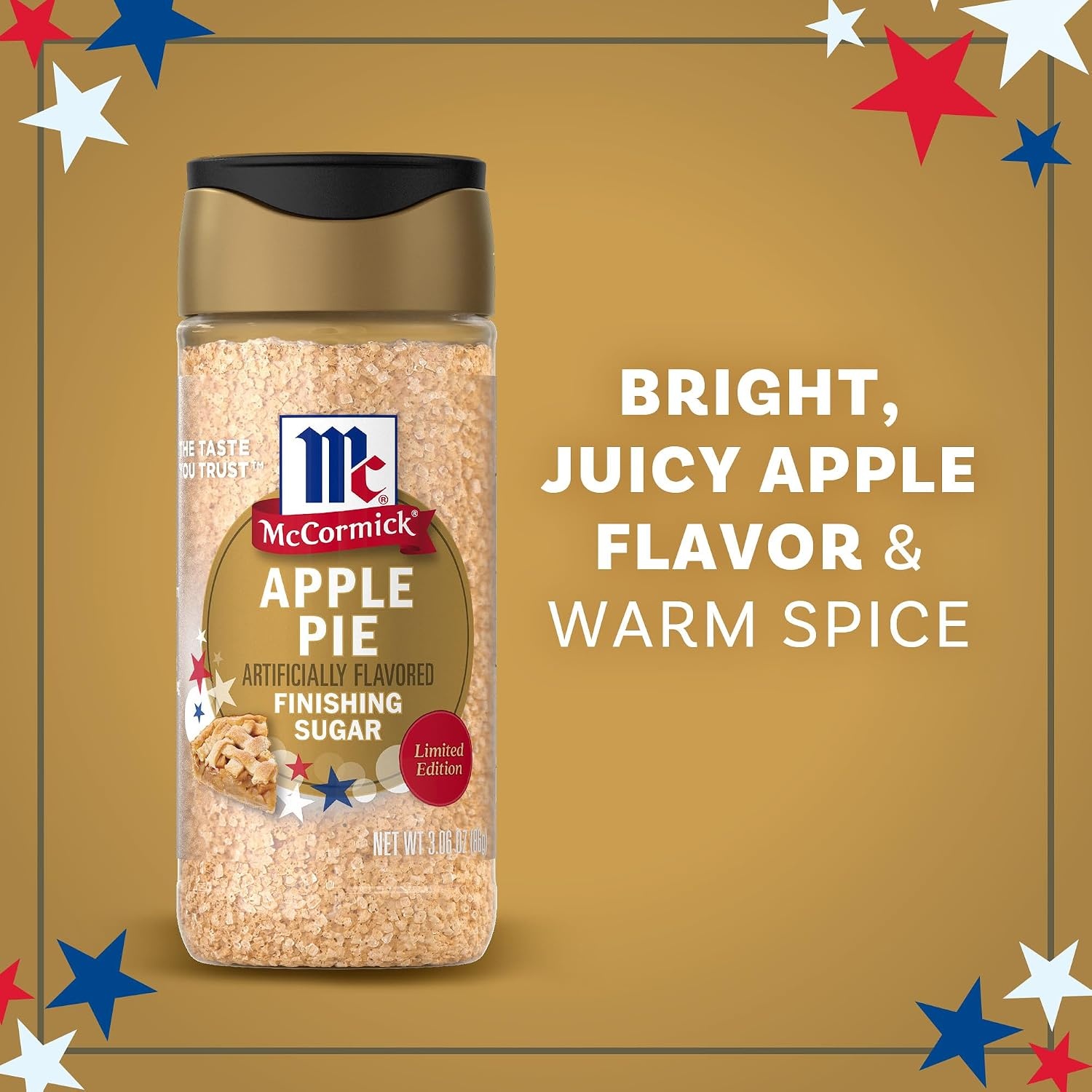 image:imageMcCormick Finishing Sugar Apple Pie Limited Edition Sweet Flavor of Apples with a Hint of Warm Spice Sprinkle Over Breakfast Items Baked Goods Treats and More 306 oz