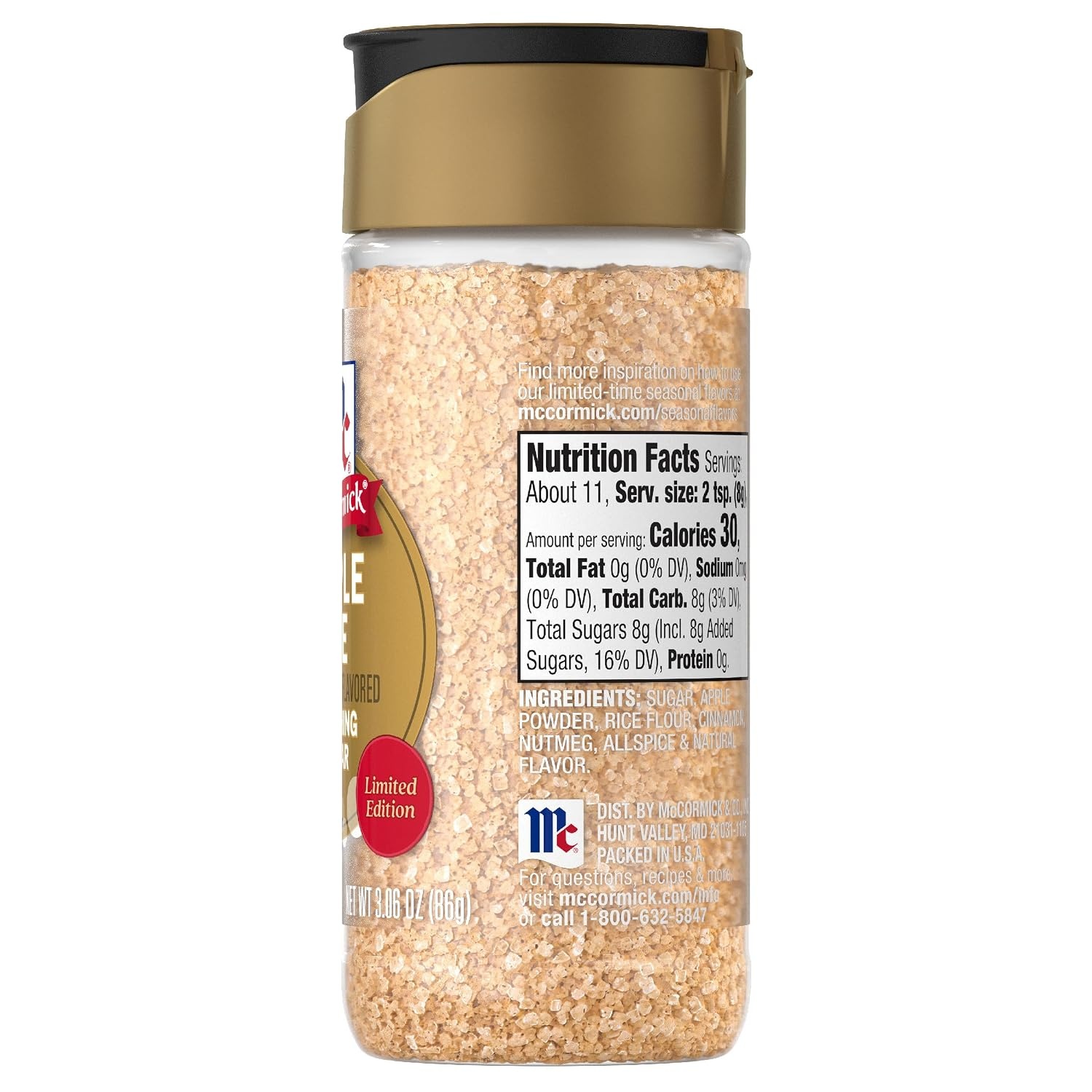 image:imageMcCormick Finishing Sugar Apple Pie Limited Edition Sweet Flavor of Apples with a Hint of Warm Spice Sprinkle Over Breakfast Items Baked Goods Treats and More 306 oz