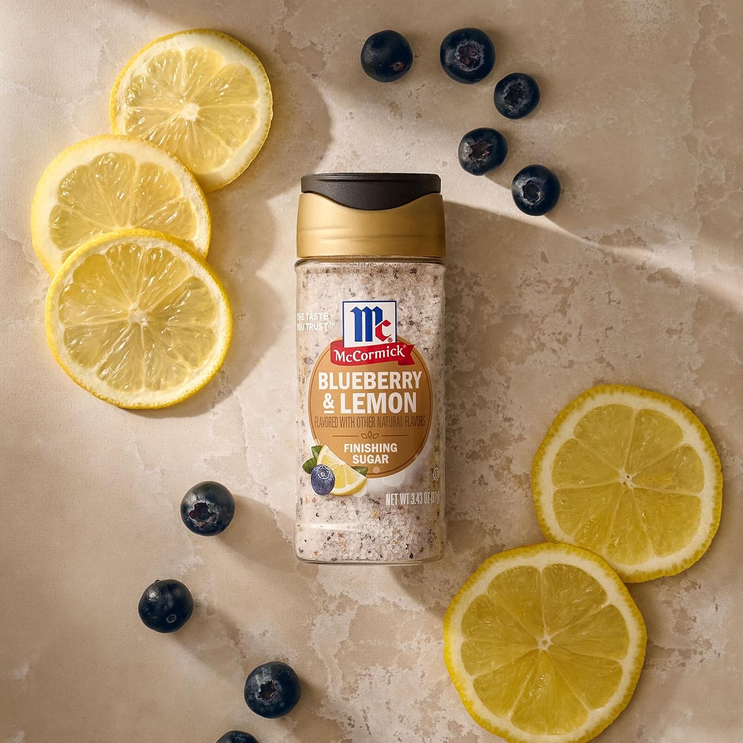 image:imageMcCormick Finishing Sugar Blueberry amp Lemon Sweet Blueberry Flavor amp Bright Lemon Notes No Colors From Artificial Sources 343 oz343 Ounce Pack of 1