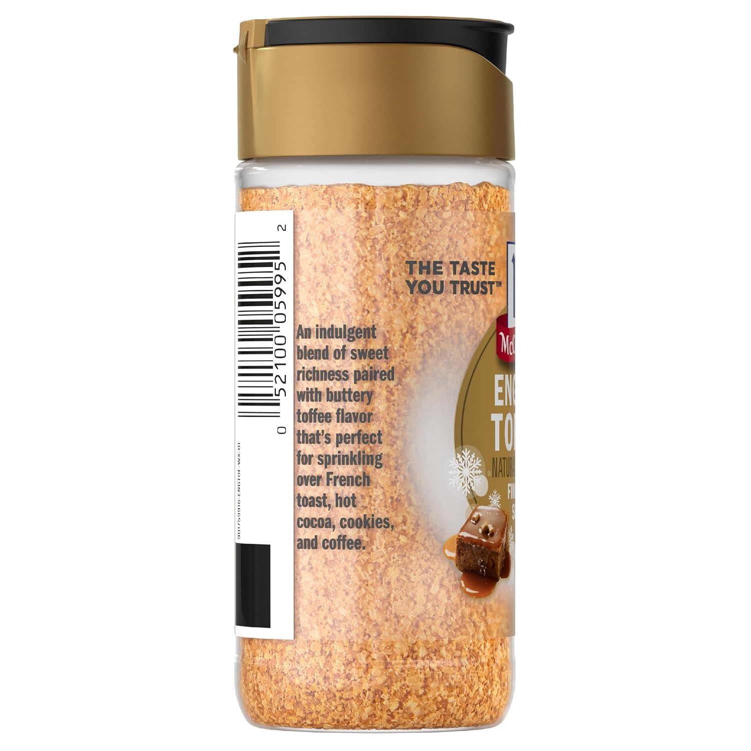 image:imageMcCormick Finishing Sugar Candy Cane Limited Edition Sweet Peppermint Iconic Holiday Flavor For Hot Chocolate Chocolate Fudge Bark Cocktails and More 381 ozEnglish Toffee