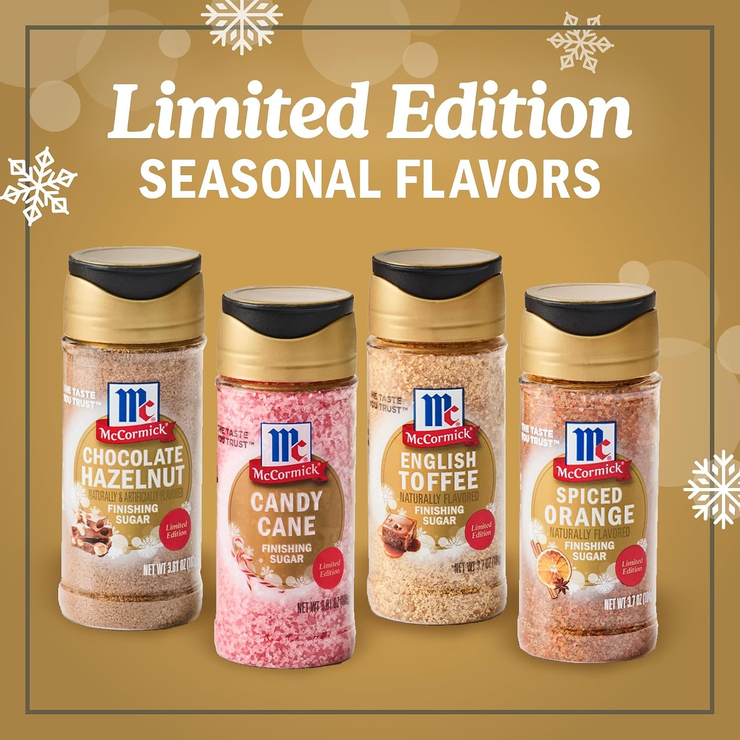 image:imageMcCormick Finishing Sugar Candy Cane Limited Edition Sweet Peppermint Iconic Holiday Flavor For Hot Chocolate Chocolate Fudge Bark Cocktails and More 381 ozVariety Pack