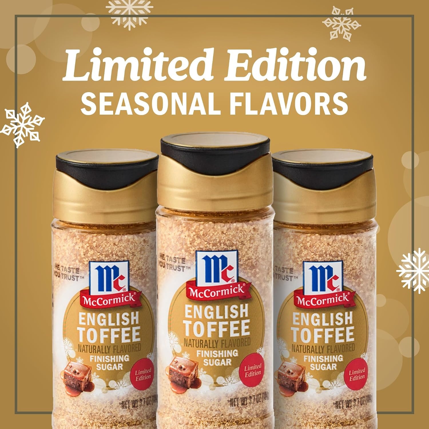 image:imageMcCormick Finishing Sugar Candy Cane Limited Edition Sweet Peppermint Iconic Holiday Flavor For Hot Chocolate Chocolate Fudge Bark Cocktails and More 381 ozEnglish Toffee