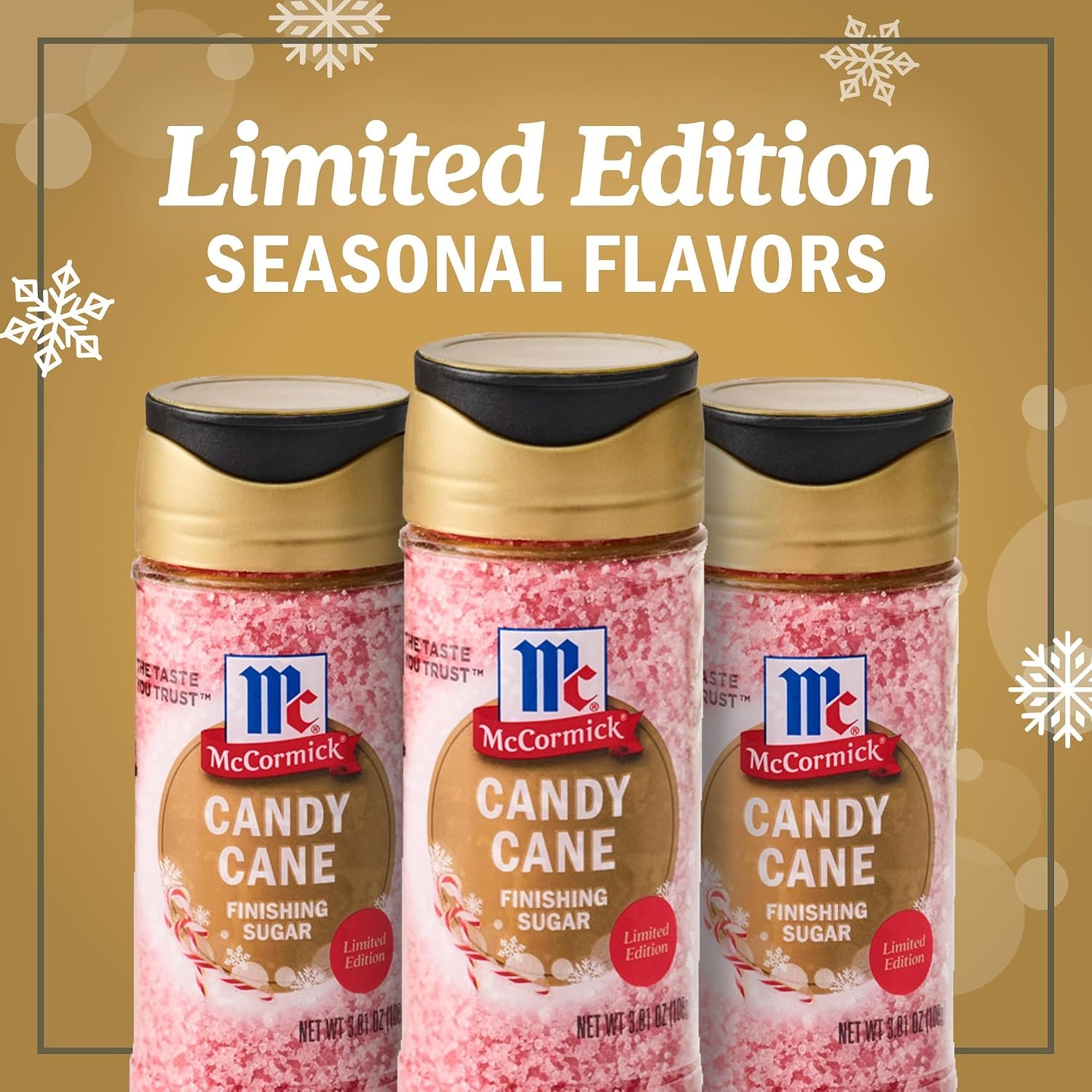 image:imageMcCormick Finishing Sugar Candy Cane Limited Edition Sweet Peppermint Iconic Holiday Flavor For Hot Chocolate Chocolate Fudge Bark Cocktails and More 381 ozPeppermint