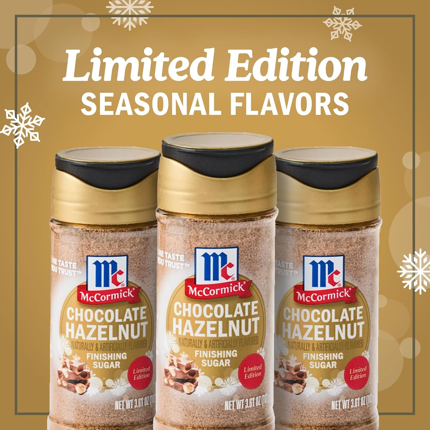 image:imageMcCormick Finishing Sugar Candy Cane Limited Edition Sweet Peppermint Iconic Holiday Flavor For Hot Chocolate Chocolate Fudge Bark Cocktails and More 381 ozChocolate Hazelnut