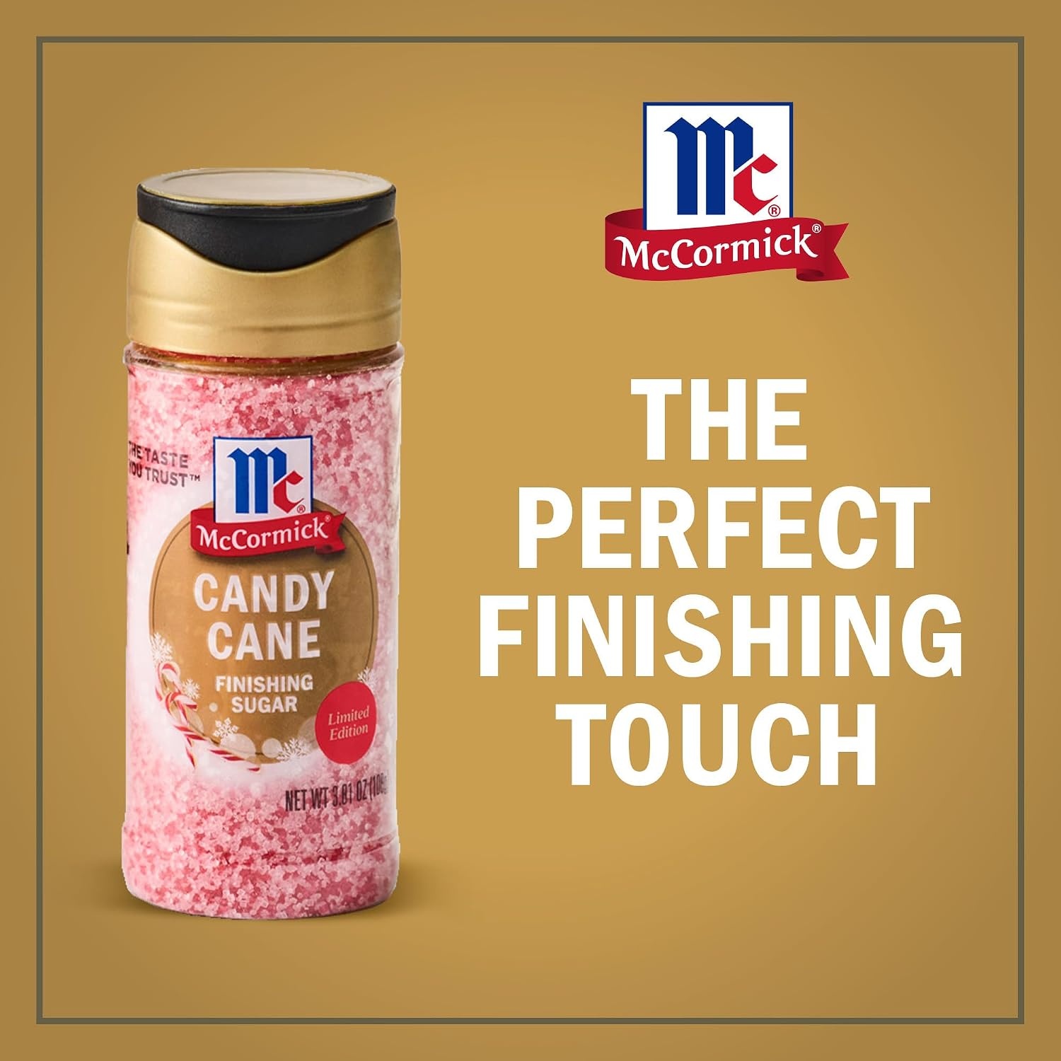 image:imageMcCormick Finishing Sugar Candy Cane Limited Edition Sweet Peppermint Iconic Holiday Flavor For Hot Chocolate Chocolate Fudge Bark Cocktails and More 381 ozPeppermint
