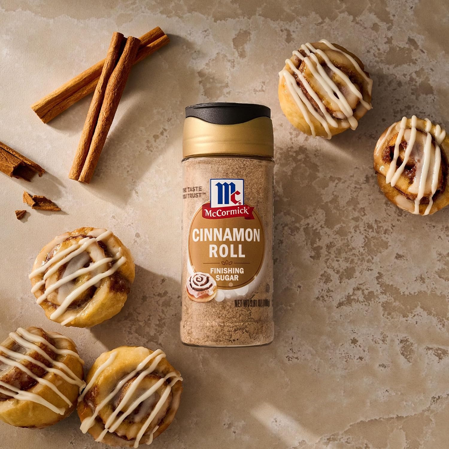 image:imageMcCormick Finishing Sugar Cinnamon Roll Blend of Cinnamon and Warm Spices Delicious on French Toast Oatmeal Muffins amp Cookies Great Addition to Coffee and Other Warm Beverages 381 oz381 Ounce Pack of 2