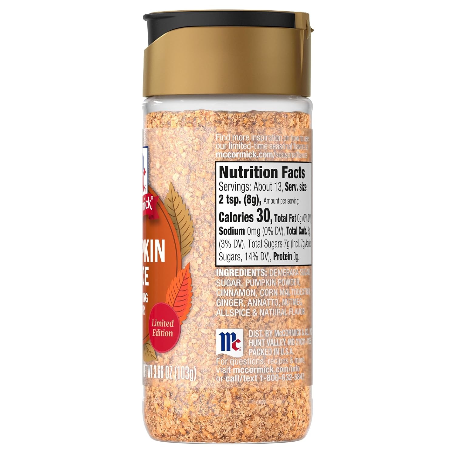 image:imageMcCormick Finishing Sugar Maple Brown Sugar Limited Edition Classic Flavor Pairing of Maple with Rich Brown Sugar For Coffee Cookies amp More 309 ozPumpkin Spice