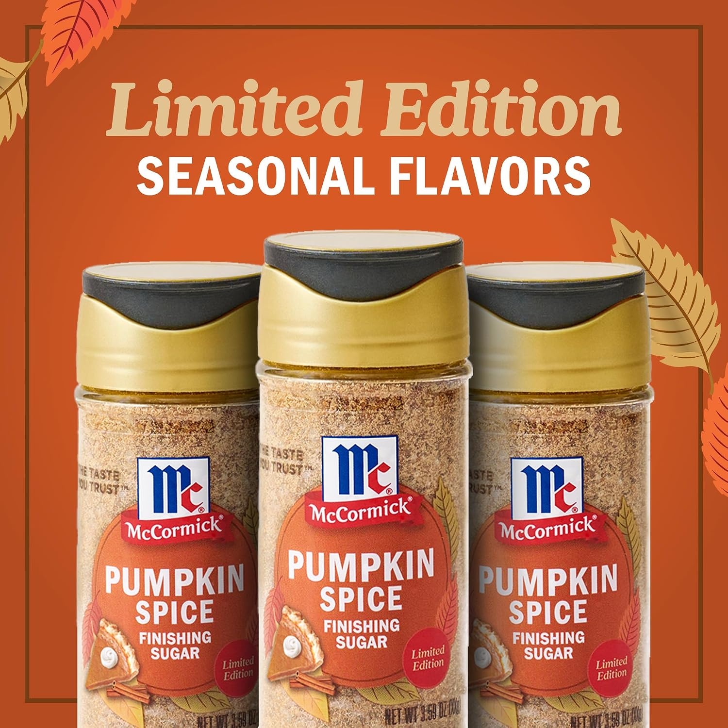 image:imageMcCormick Finishing Sugar Maple Brown Sugar Limited Edition Classic Flavor Pairing of Maple with Rich Brown Sugar For Coffee Cookies amp More 309 ozPumpkin Spice
