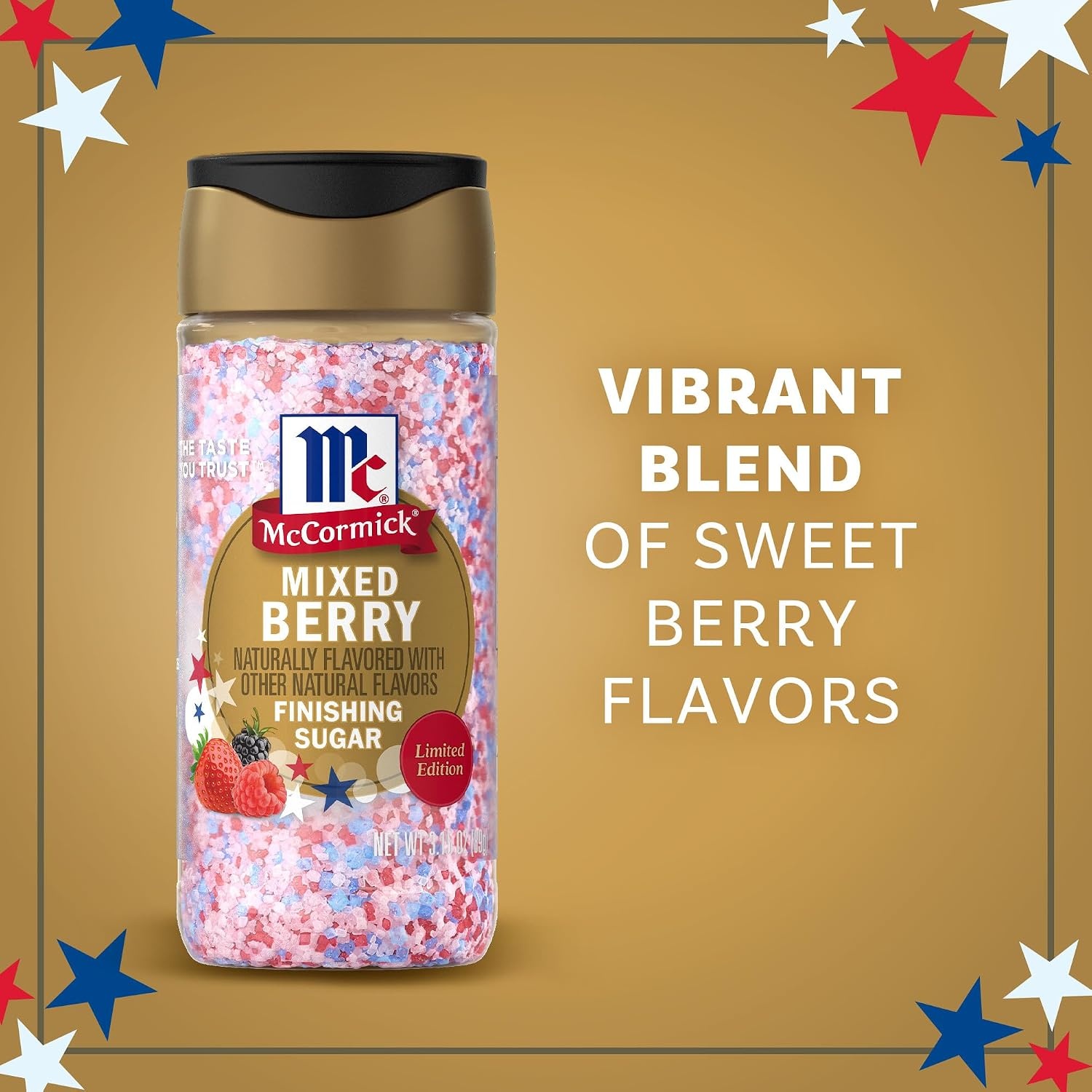 image:imageMcCormick Finishing Sugar Mixed Berry Limited Edition Sweet Berry Flavors Sprinkle on Breakfast and Dessert Favorites Garnish Beverages 315 oz315 Ounce Pack of 2