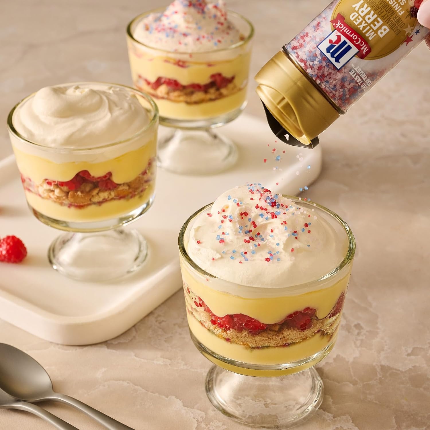 image:imageMcCormick Finishing Sugar Mixed Berry Limited Edition Sweet Berry Flavors Sprinkle on Breakfast and Dessert Favorites Garnish Beverages 315 oz315 Ounce Pack of 2