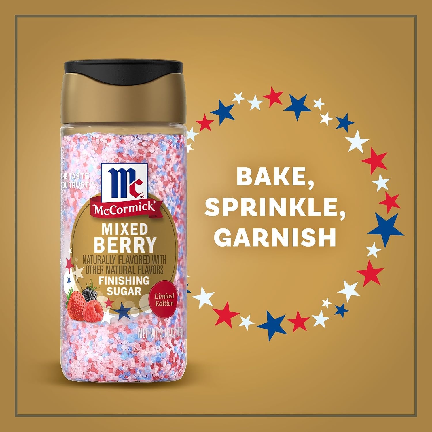 image:imageMcCormick Finishing Sugar Mixed Berry Limited Edition Sweet Berry Flavors Sprinkle on Breakfast and Dessert Favorites Garnish Beverages 315 oz315 Ounce Pack of 2