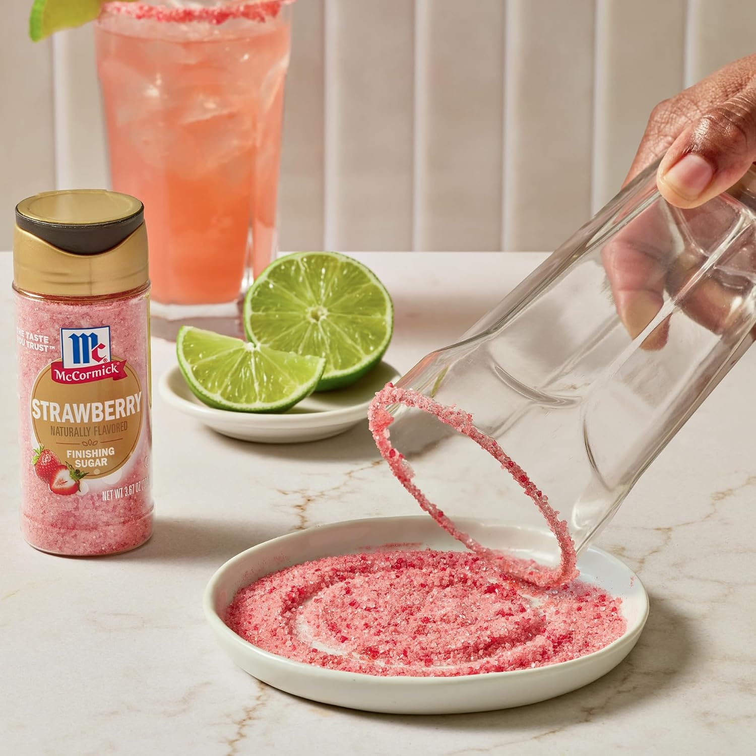 image:imageMcCormick Finishing Sugar Strawberry Sweet Strawberry Flavor Perfect For Adding A Fruity Sweetness to Breakfast Items Sprinkle on Baked Goods or Stir into Beverages 367 oz367 Ounce Pack of 1