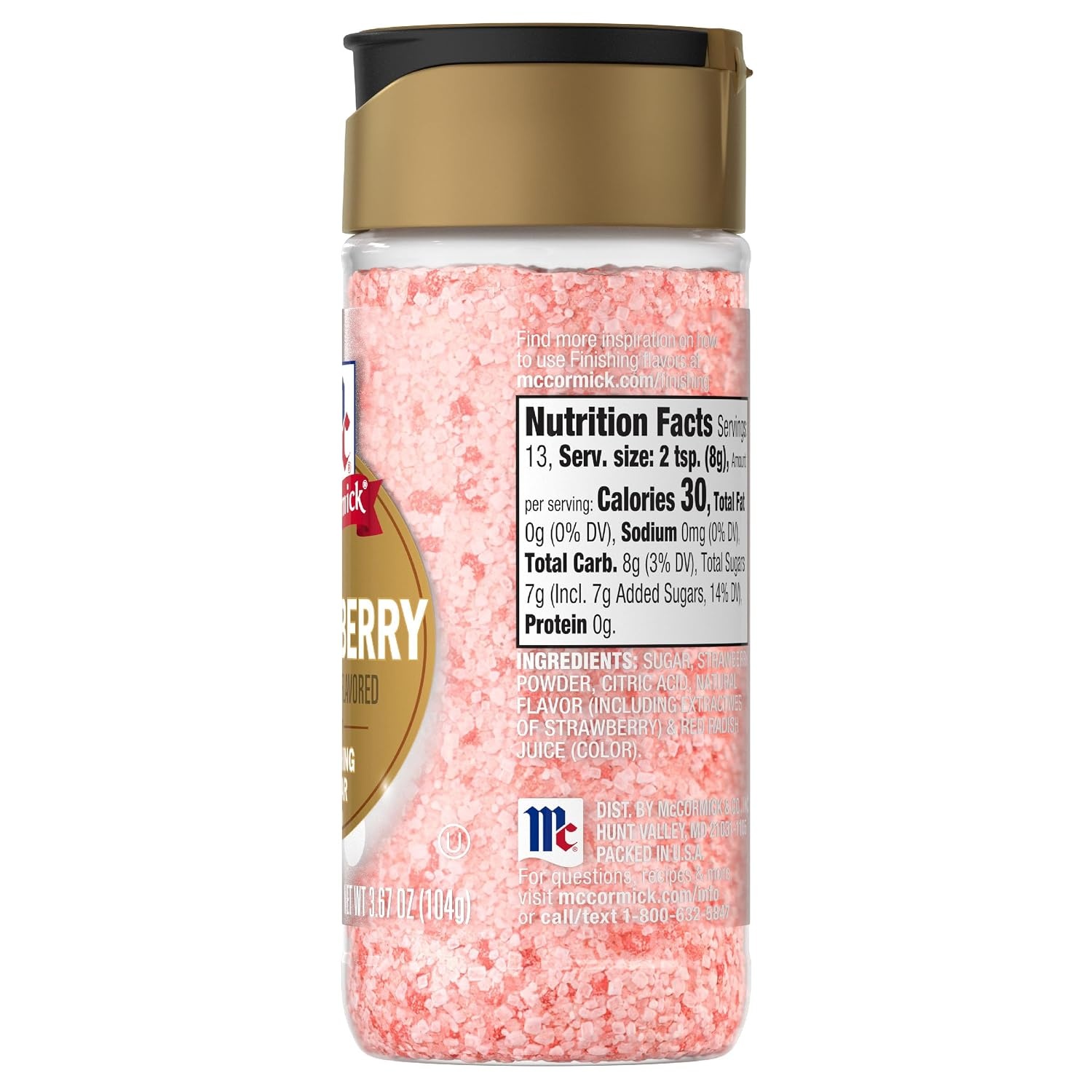 image:imageMcCormick Finishing Sugar Strawberry Sweet Strawberry Flavor Perfect For Adding A Fruity Sweetness to Breakfast Items Sprinkle on Baked Goods or Stir into Beverages 367 oz367 Ounce Pack of 1